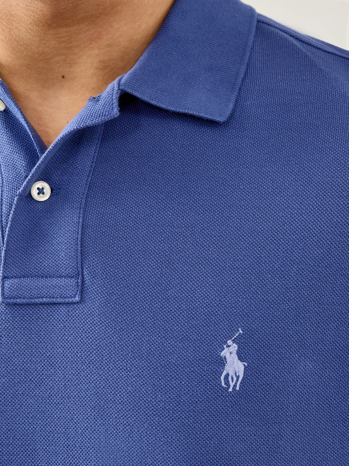 Custom Fit Cotton Polo Top Blue - Image 3