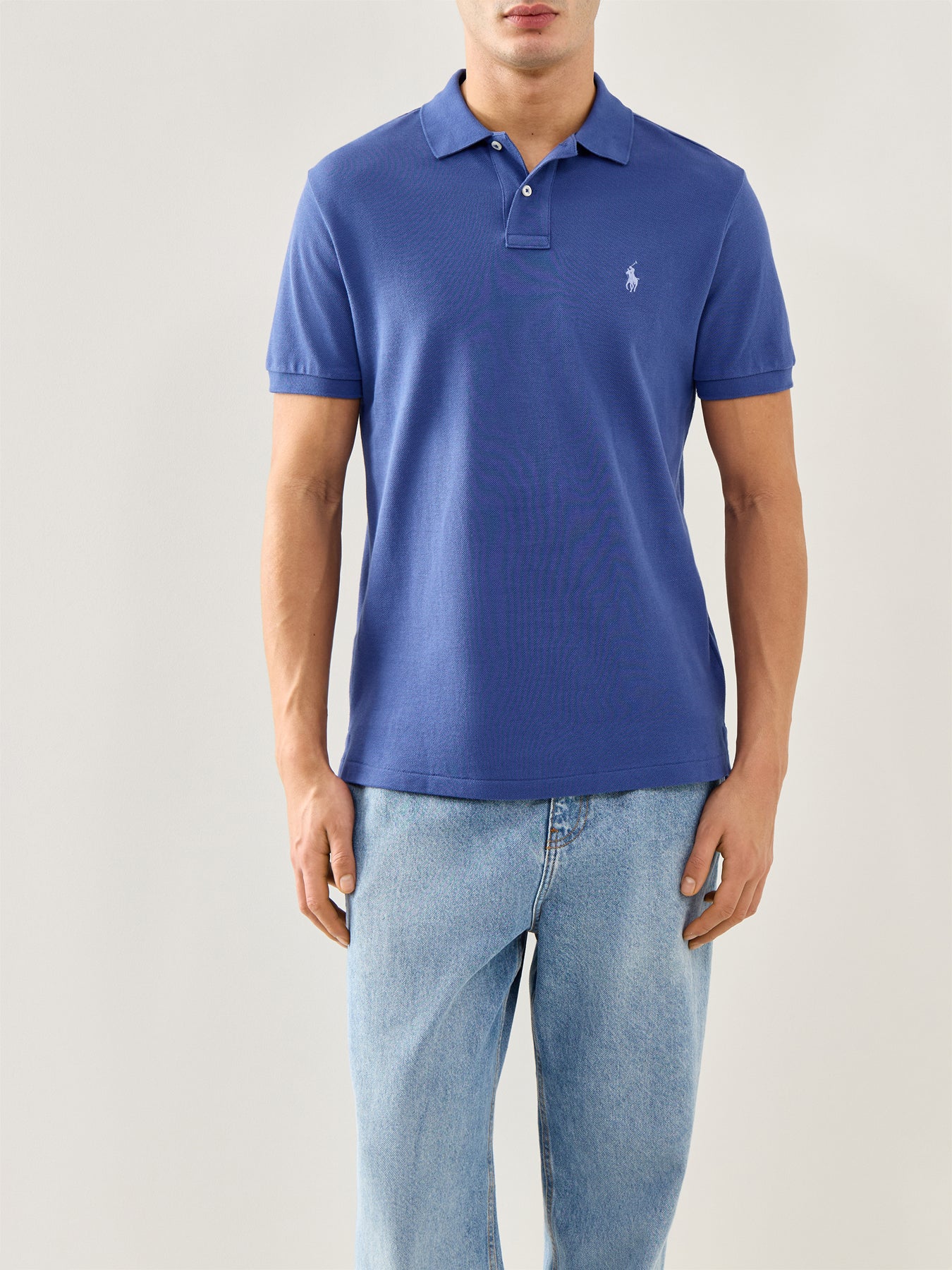 Custom Fit Cotton Polo Top Blue - Image 4