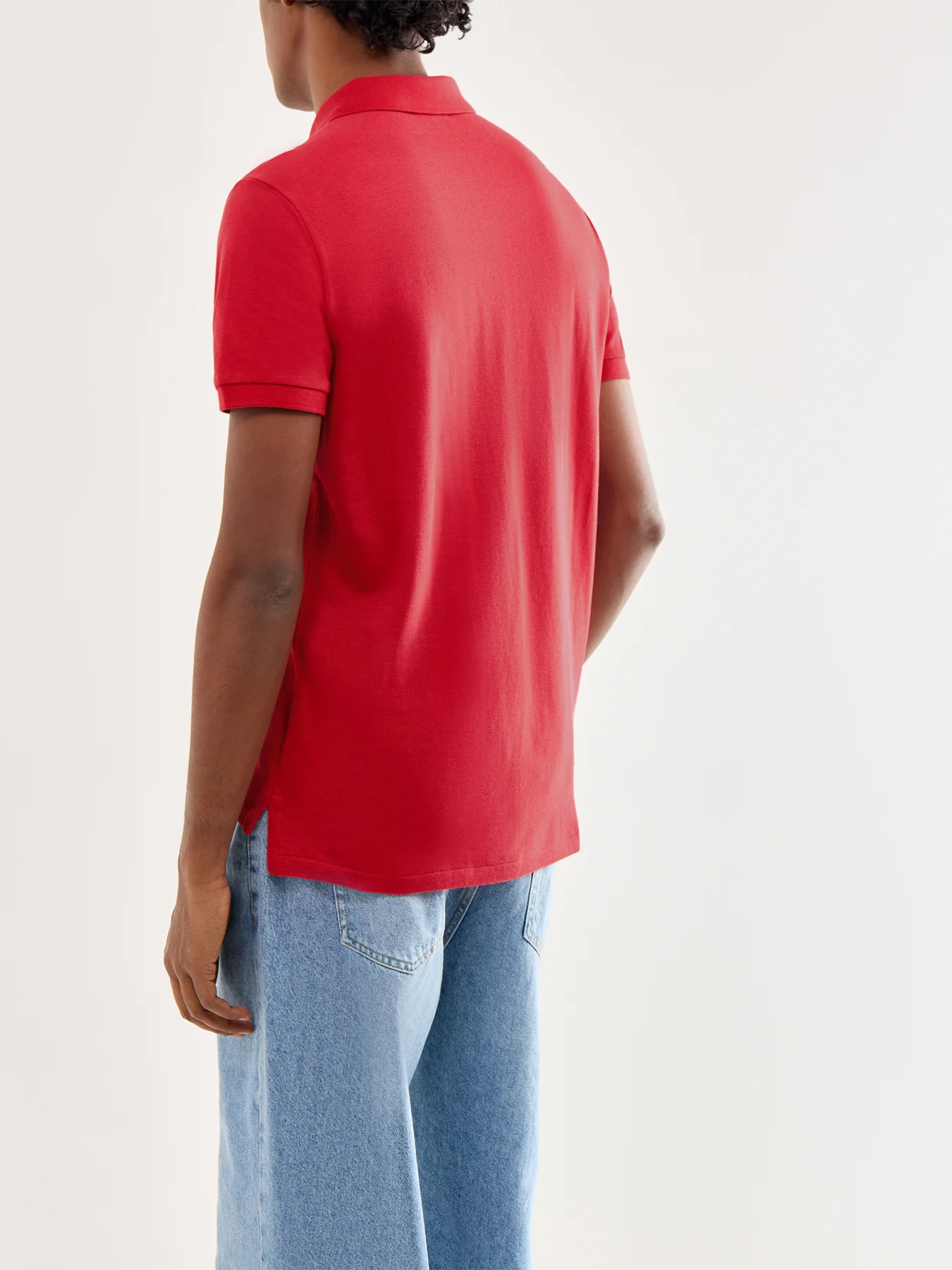 Custom Fit Cotton Polo Top Red - Image 5