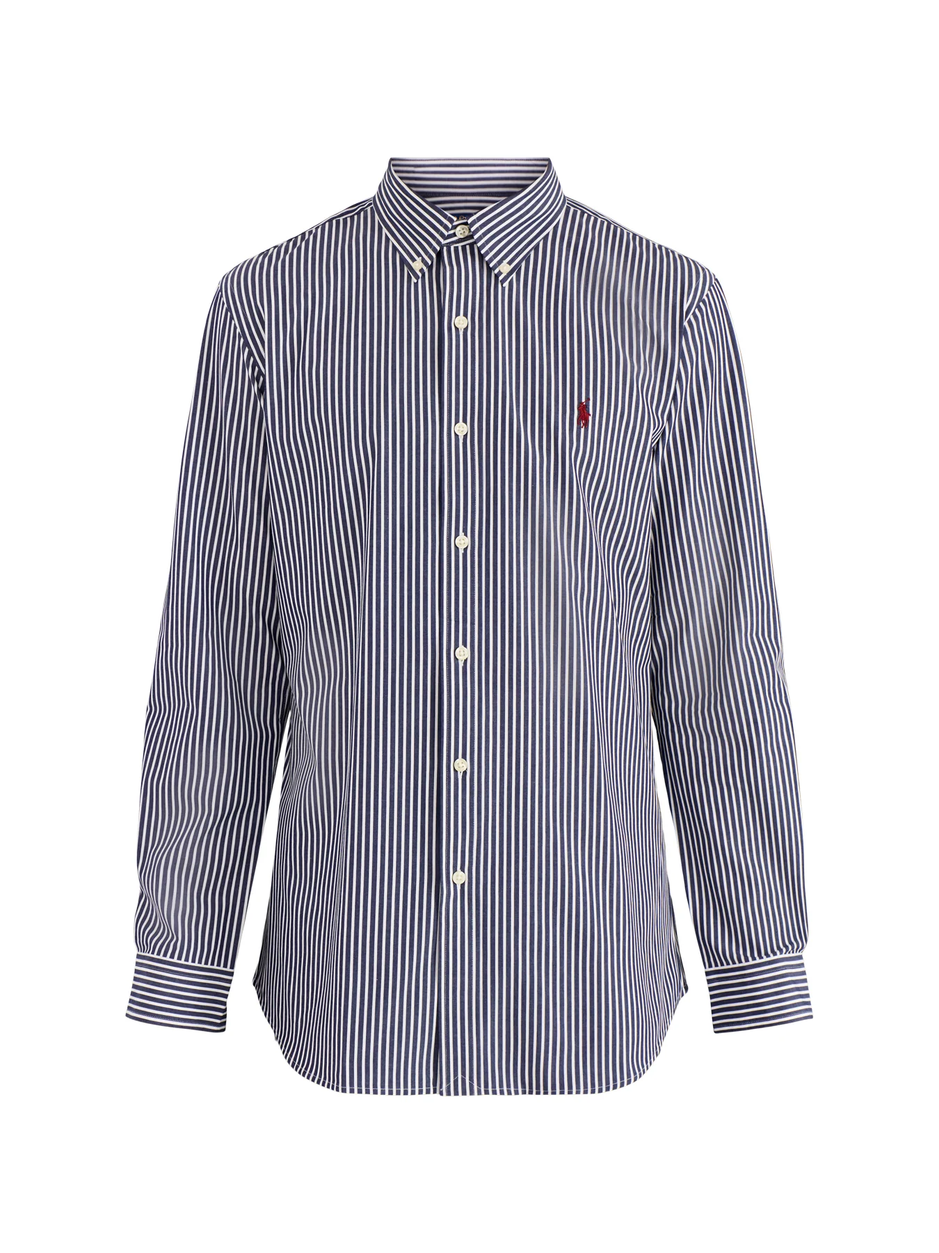 Custom Fit Stretch Poplin Stripe Shirt Blue/White