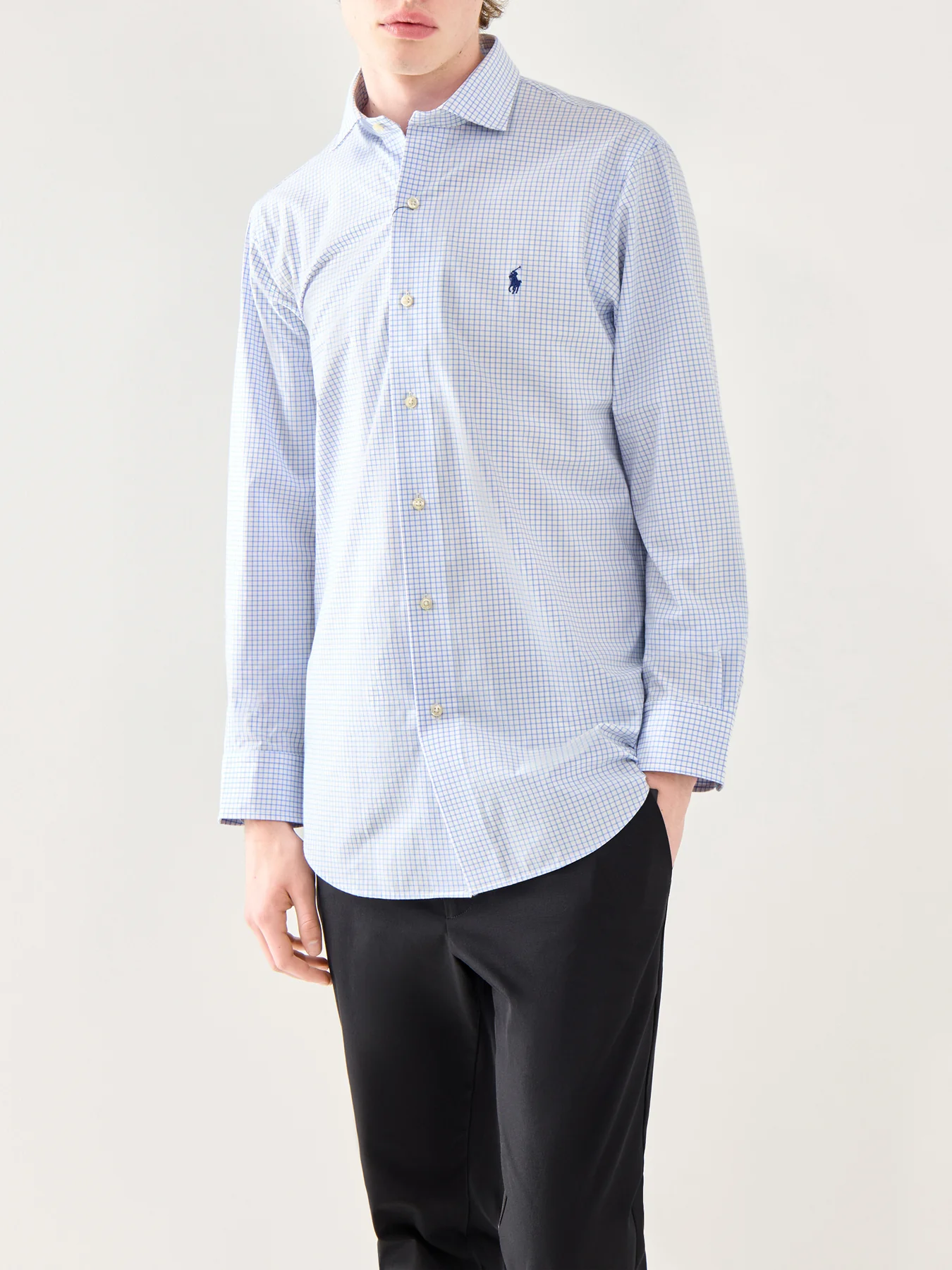 Custom Fit Stretch Poplin Tattersall Check Shirt - Image 4