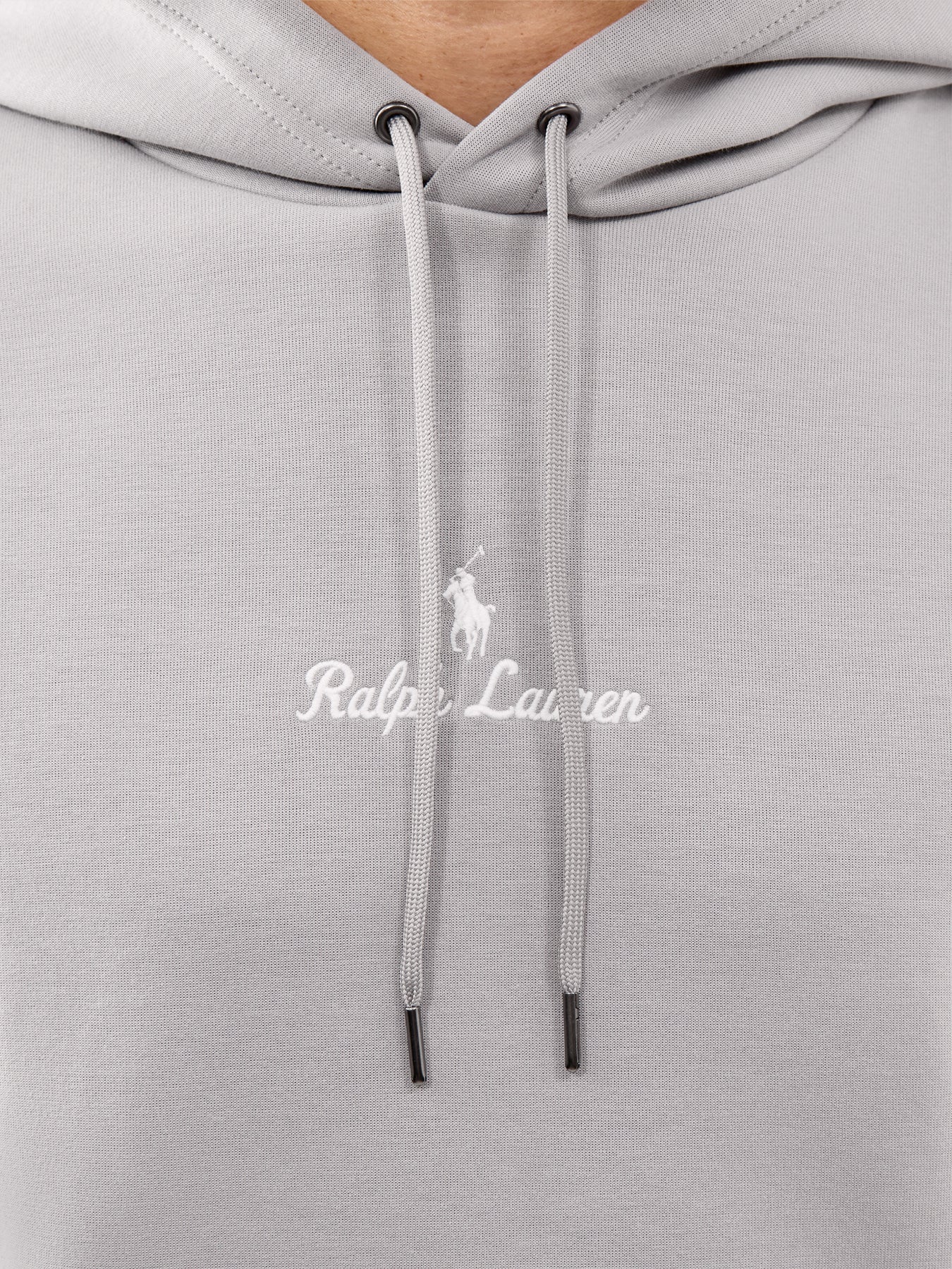 Double Knit Central Rope Logo Hoodie Grey - Image 3