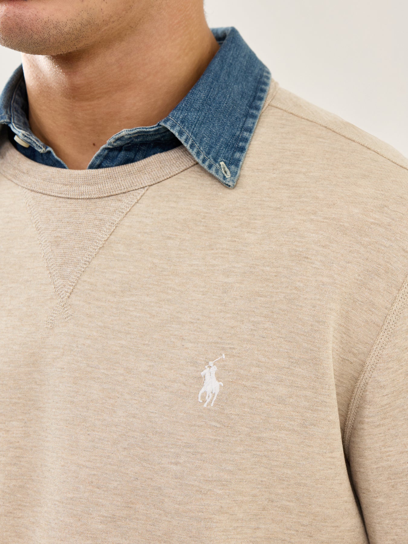 Double Knit Crew Sweat Beige - Image 3