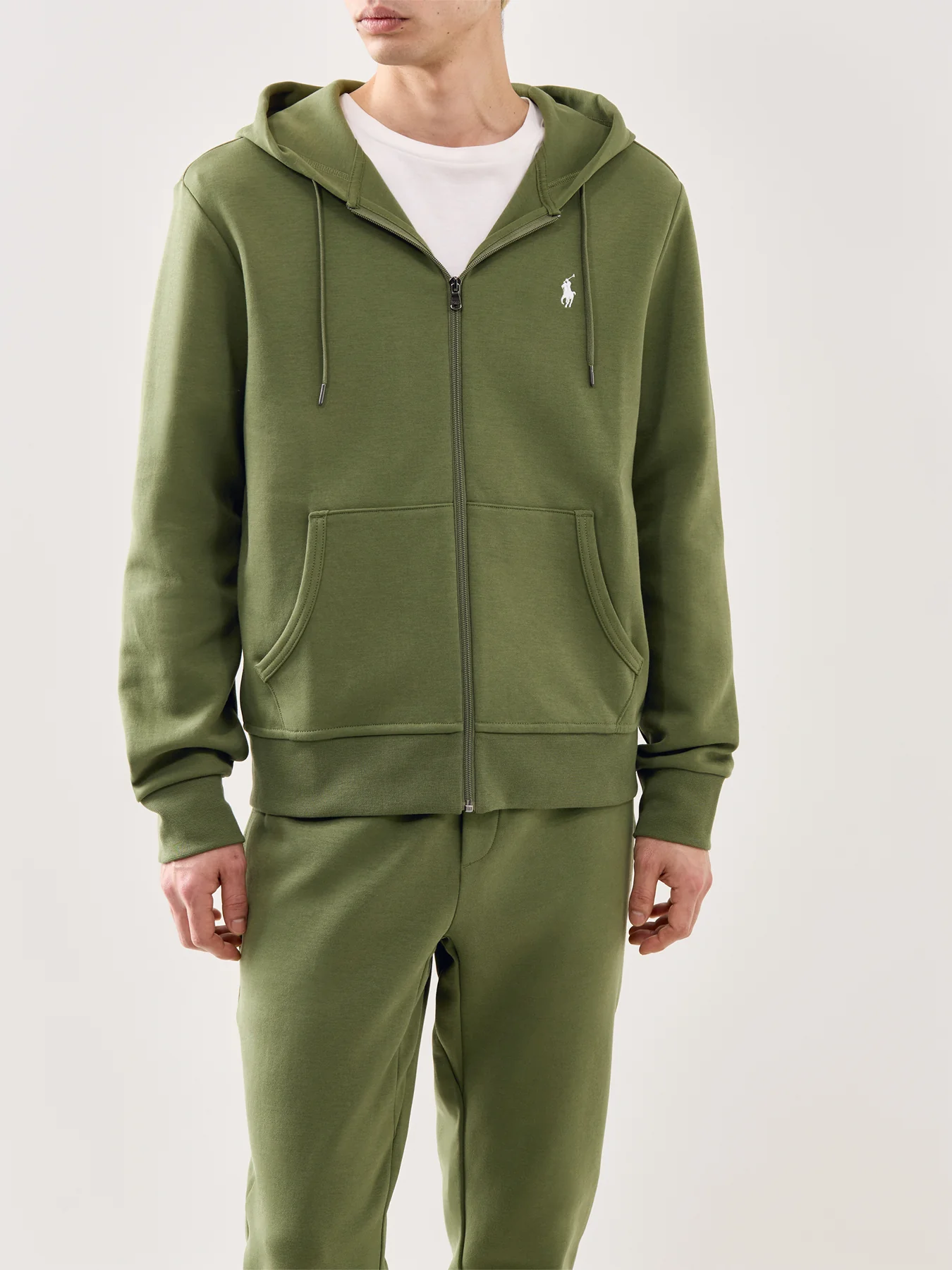 Double Knit Hoodie Olive - Image 4