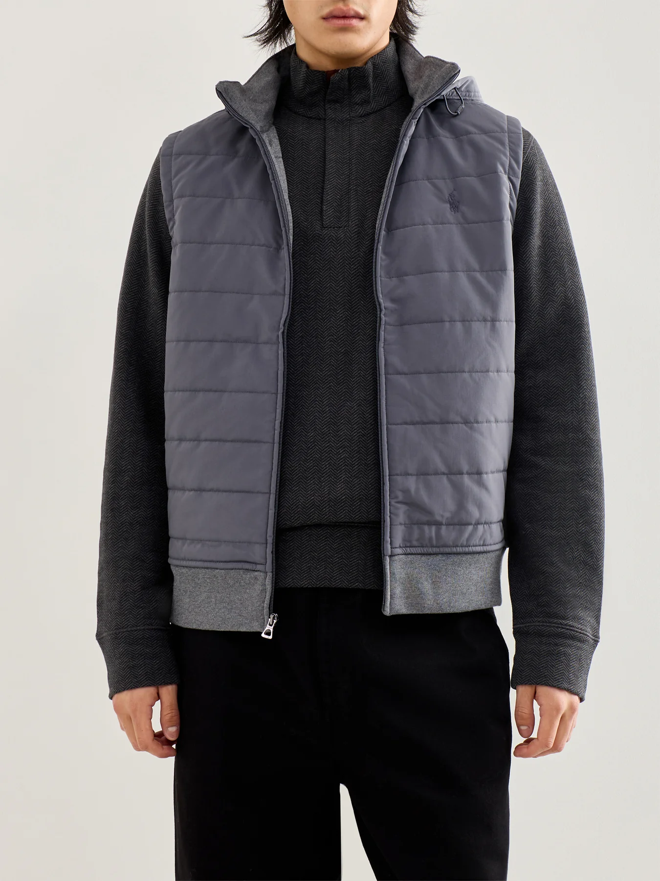 Double Knit Hybrid Gilet Grey - Image 4