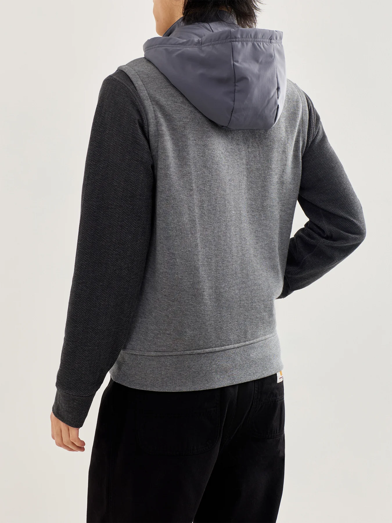 Double Knit Hybrid Gilet Grey - Image 5