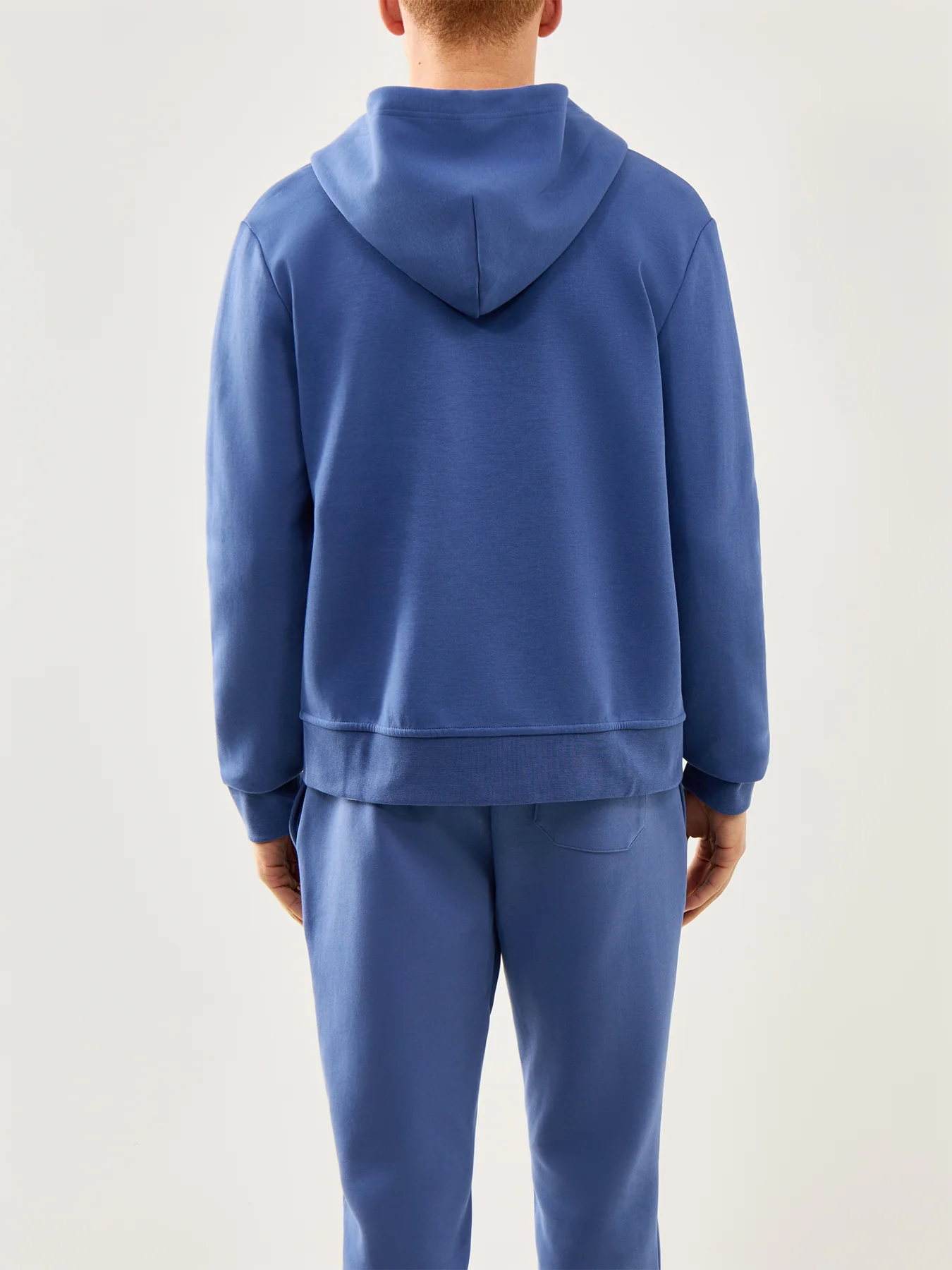 Double Knit Zip Up Hoodie Blue - Image 5