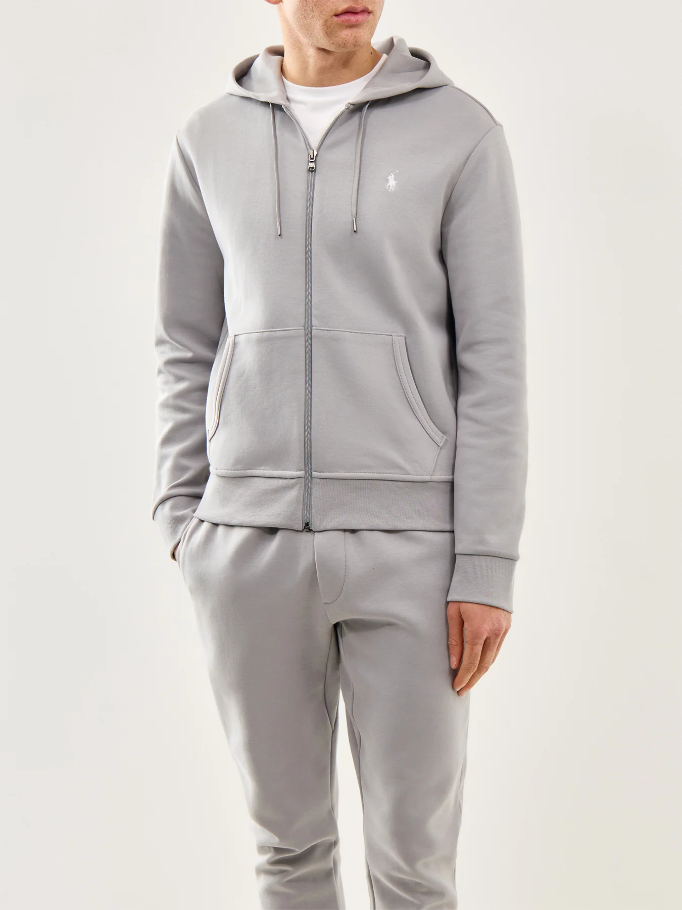 Double Knit Zip Up Hoodie Grey - Image 4