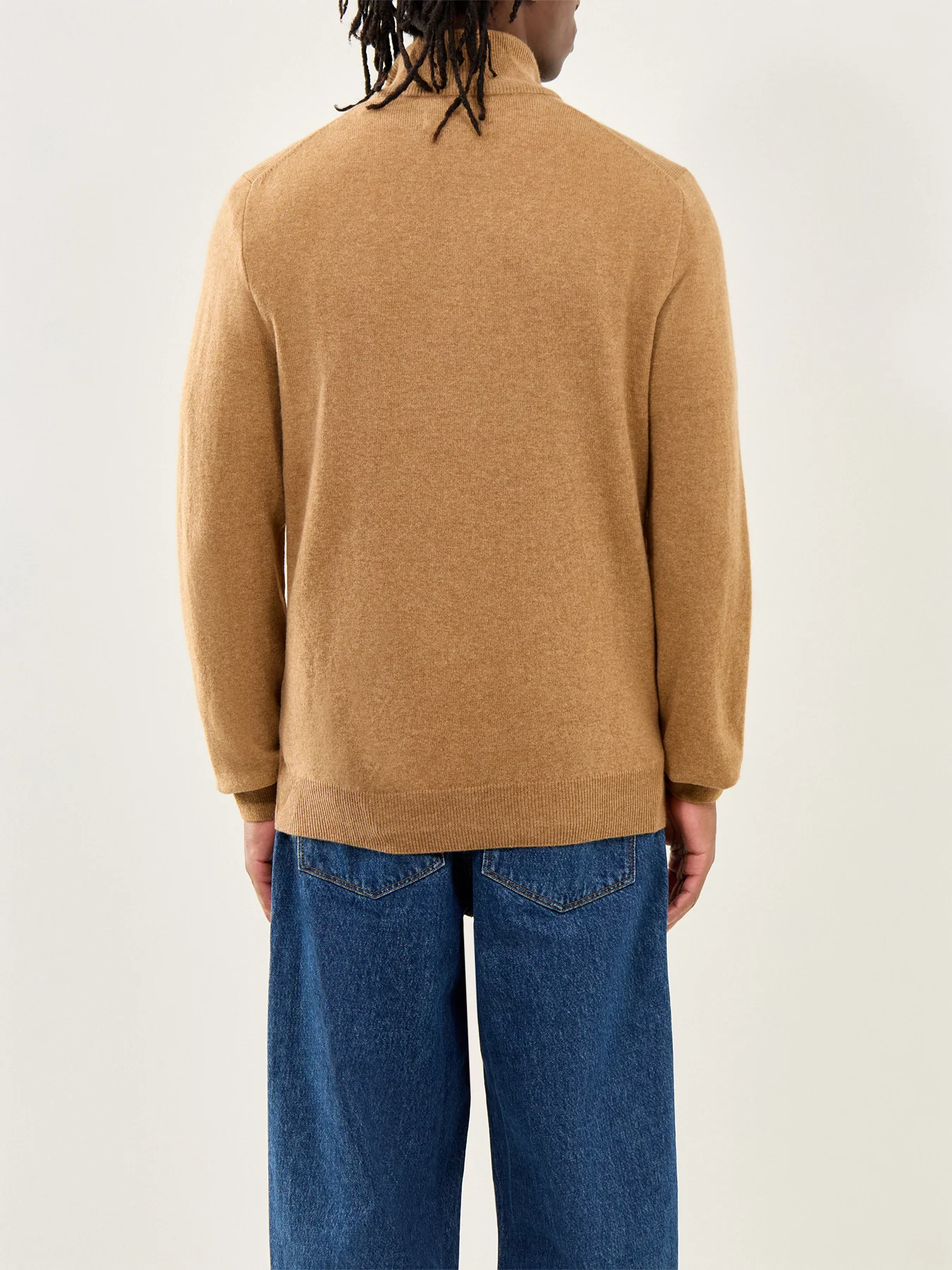 Half-Zip Merino Jumper Latte Brown - Image 5