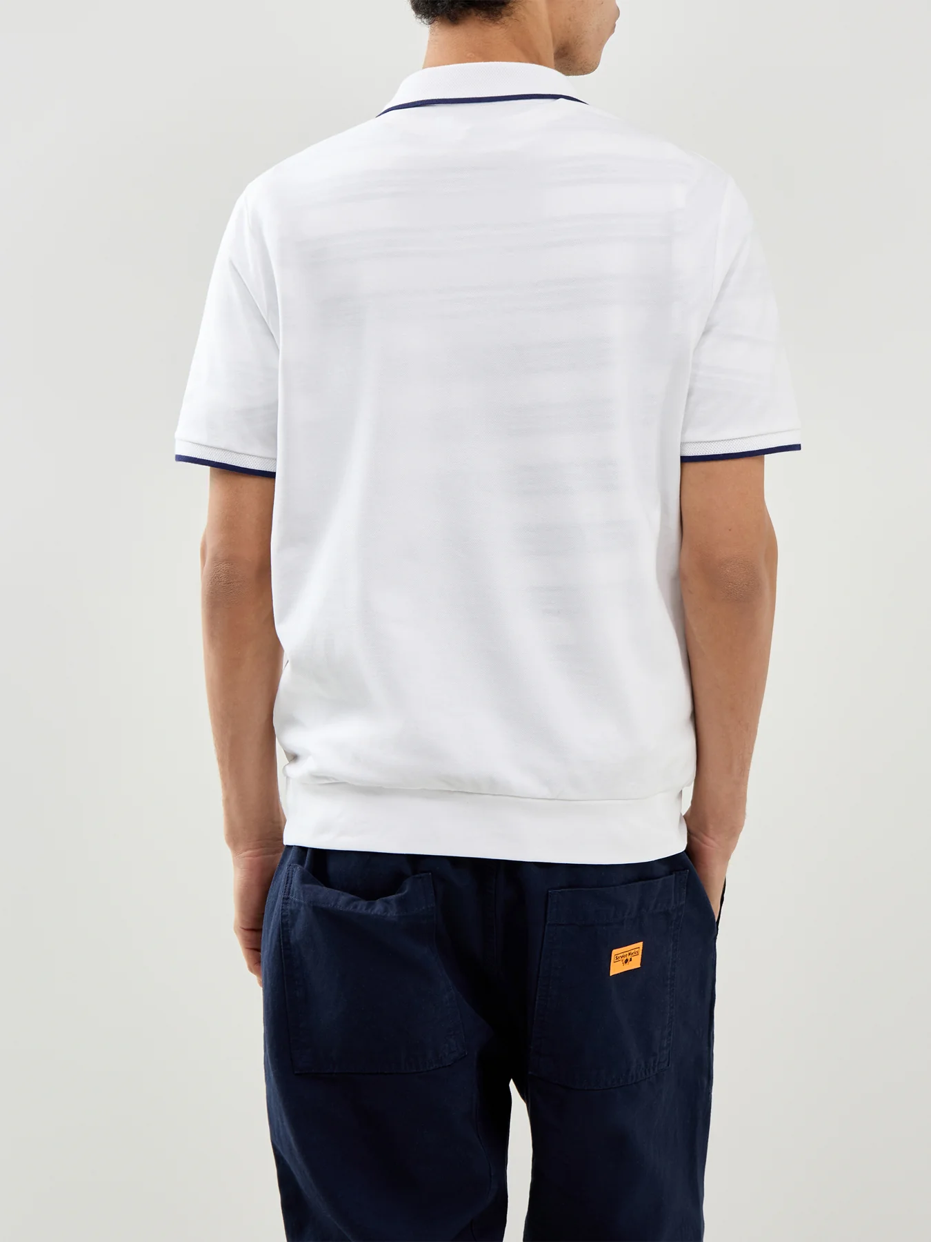 Half Zip Polo Shirt White - Image 5