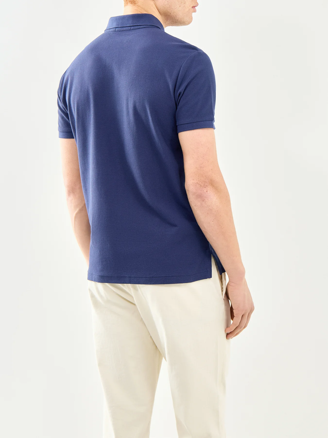 Honeycomb Polo Shirt Navy - Image 5