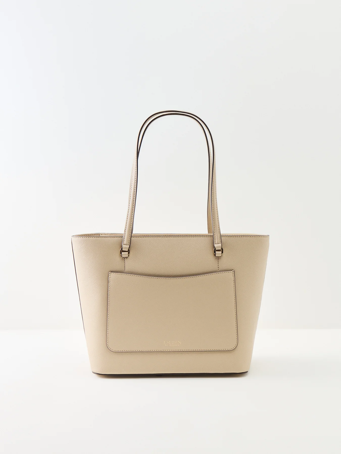 Karly Medium Leather Tote Bag Beige - Image 3