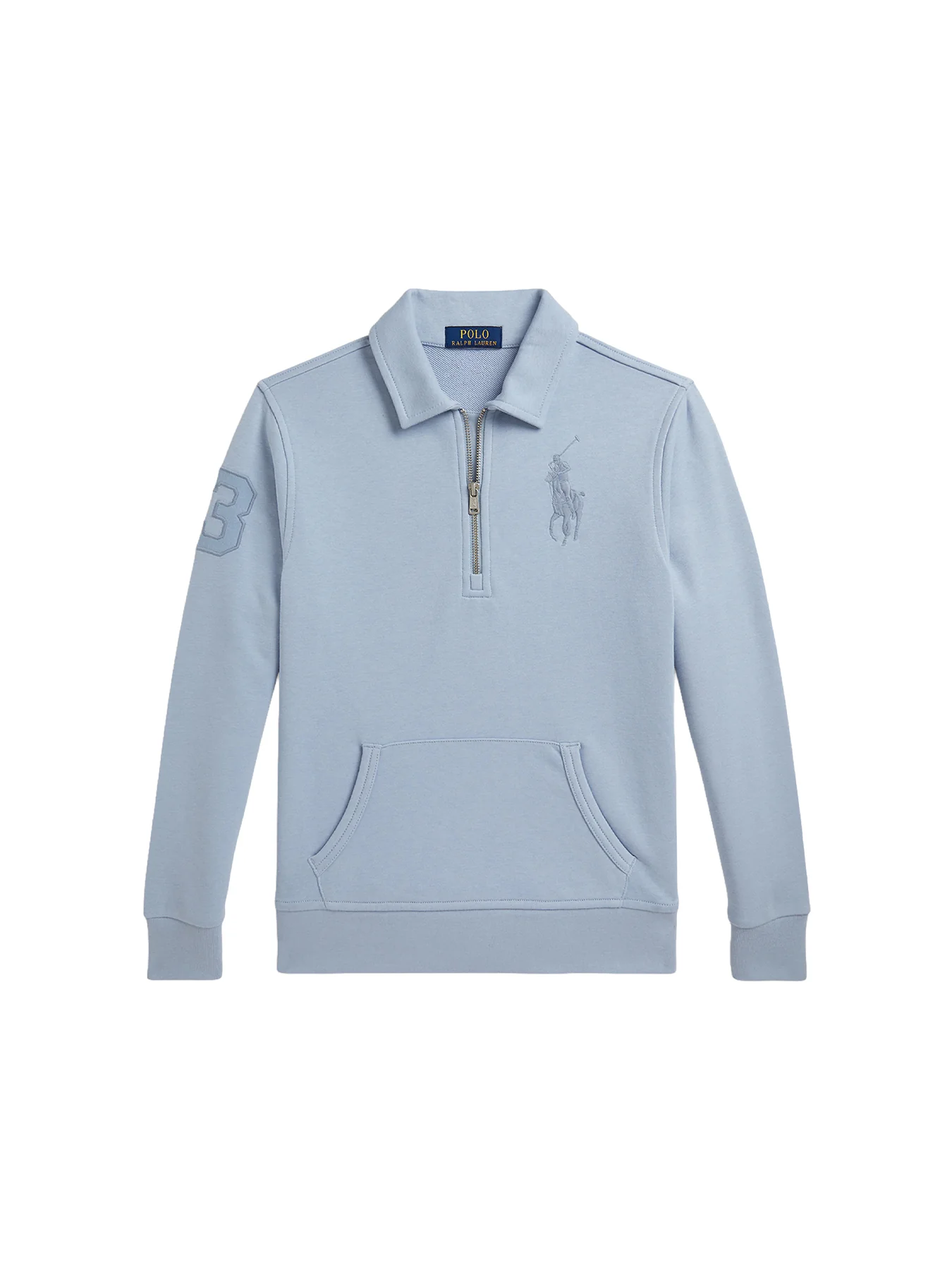 Kids’ Knit Half-Zip Sweatshirt Blue - Image 2