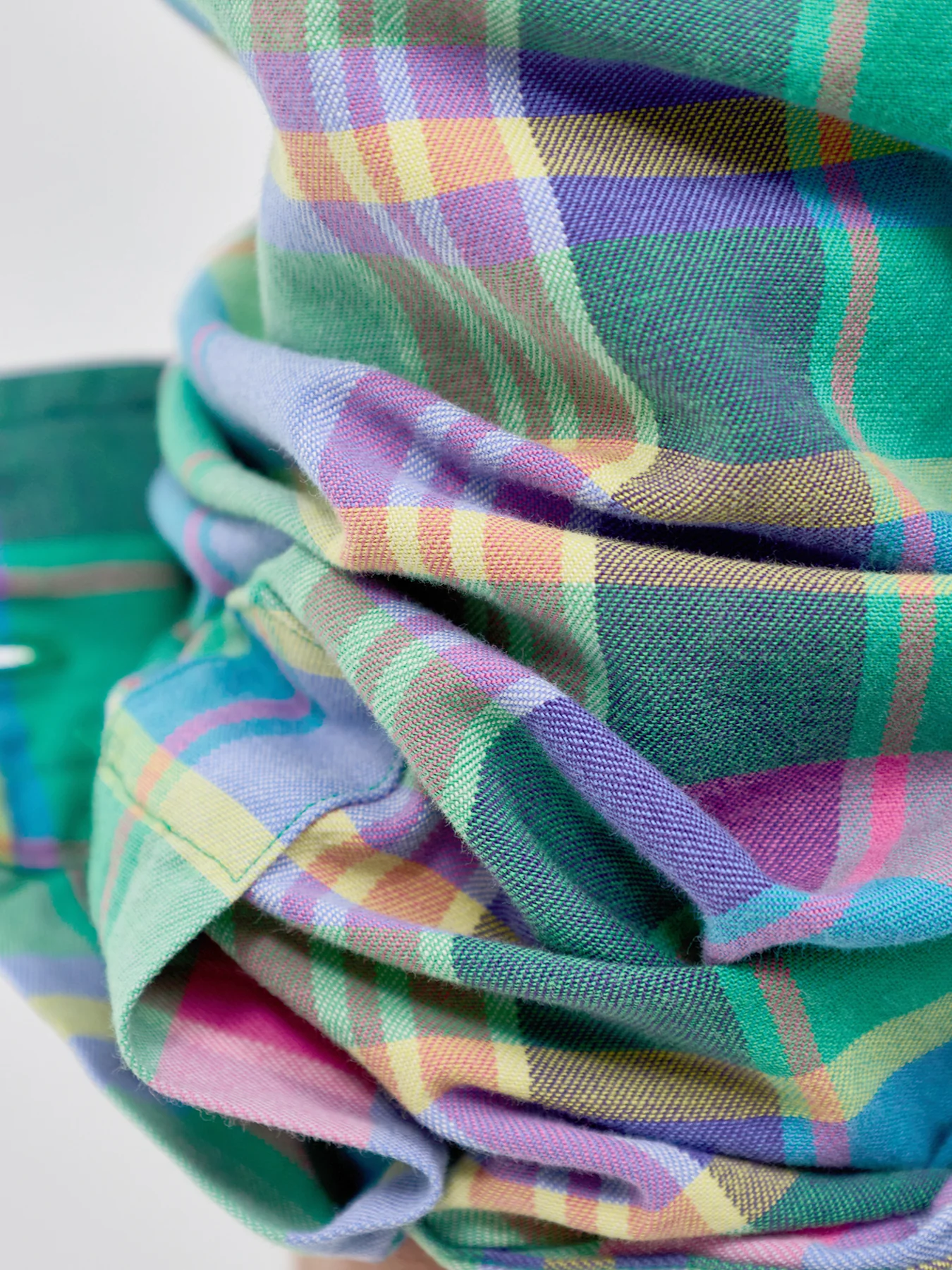 Lightweight Check Shirt Green - Image 3