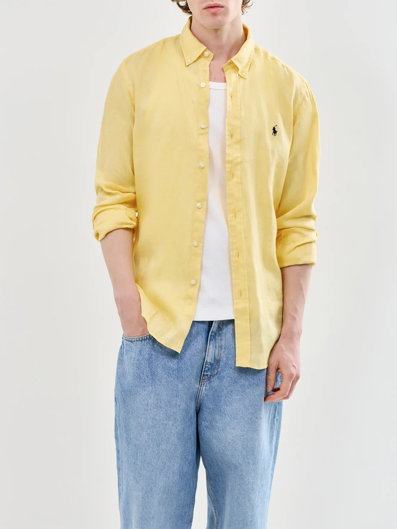Linen Shirt Yellow - Image 4