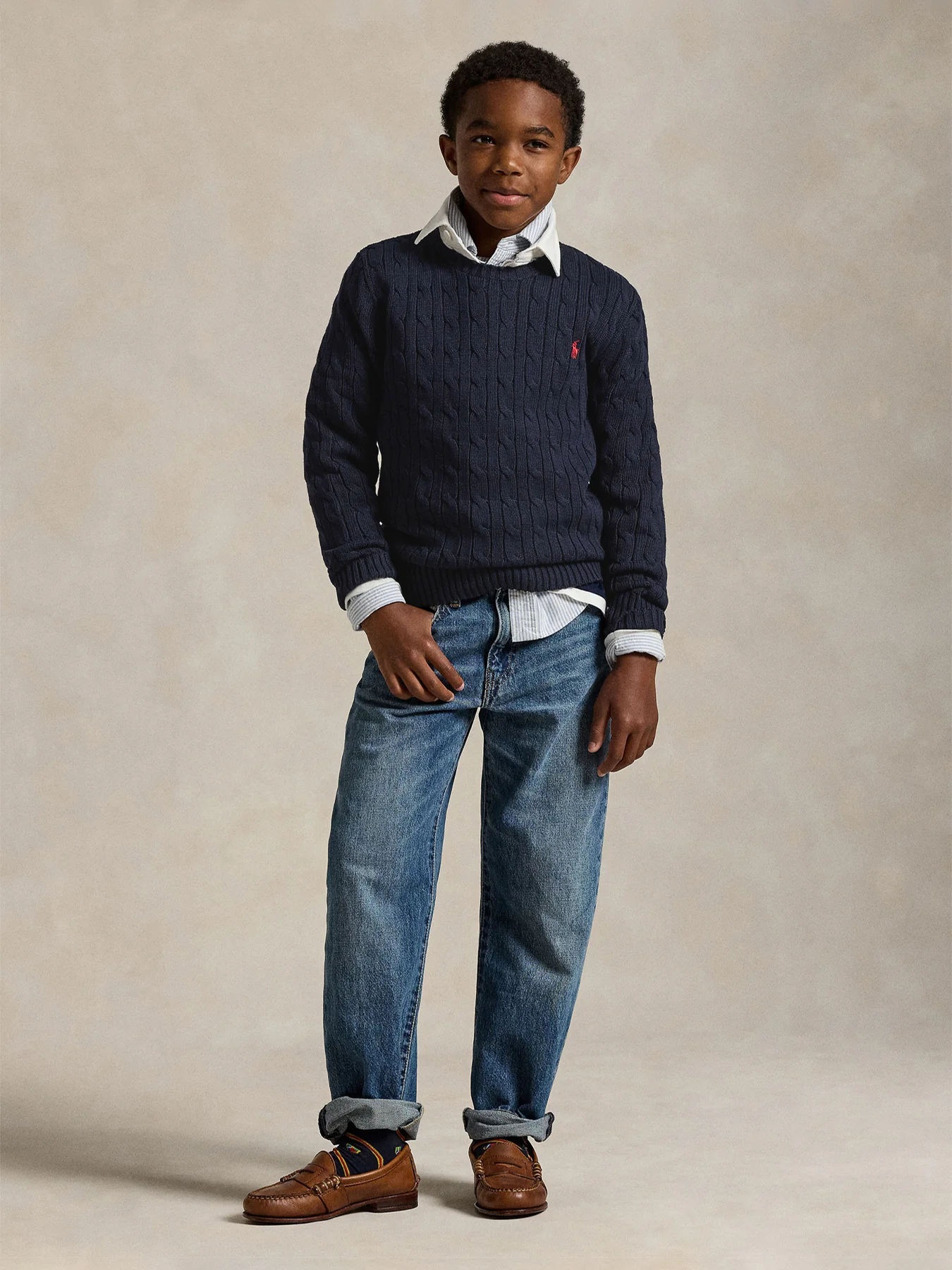 Blue Cable Knit Sweater - Image 3