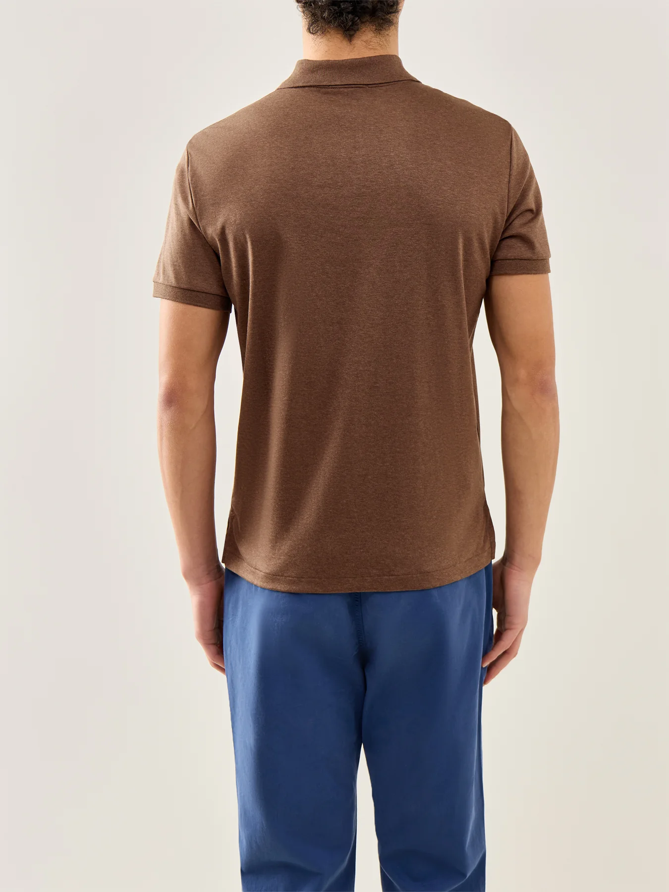 Pima Cotton Polo Top Brown - Image 5