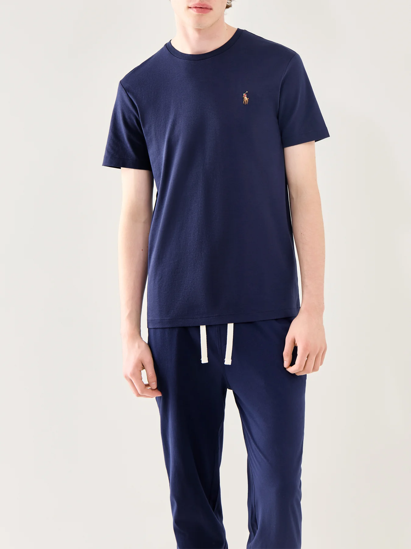 Pima Cotton Short Sleeve T-Shirt French Navy - Image 2