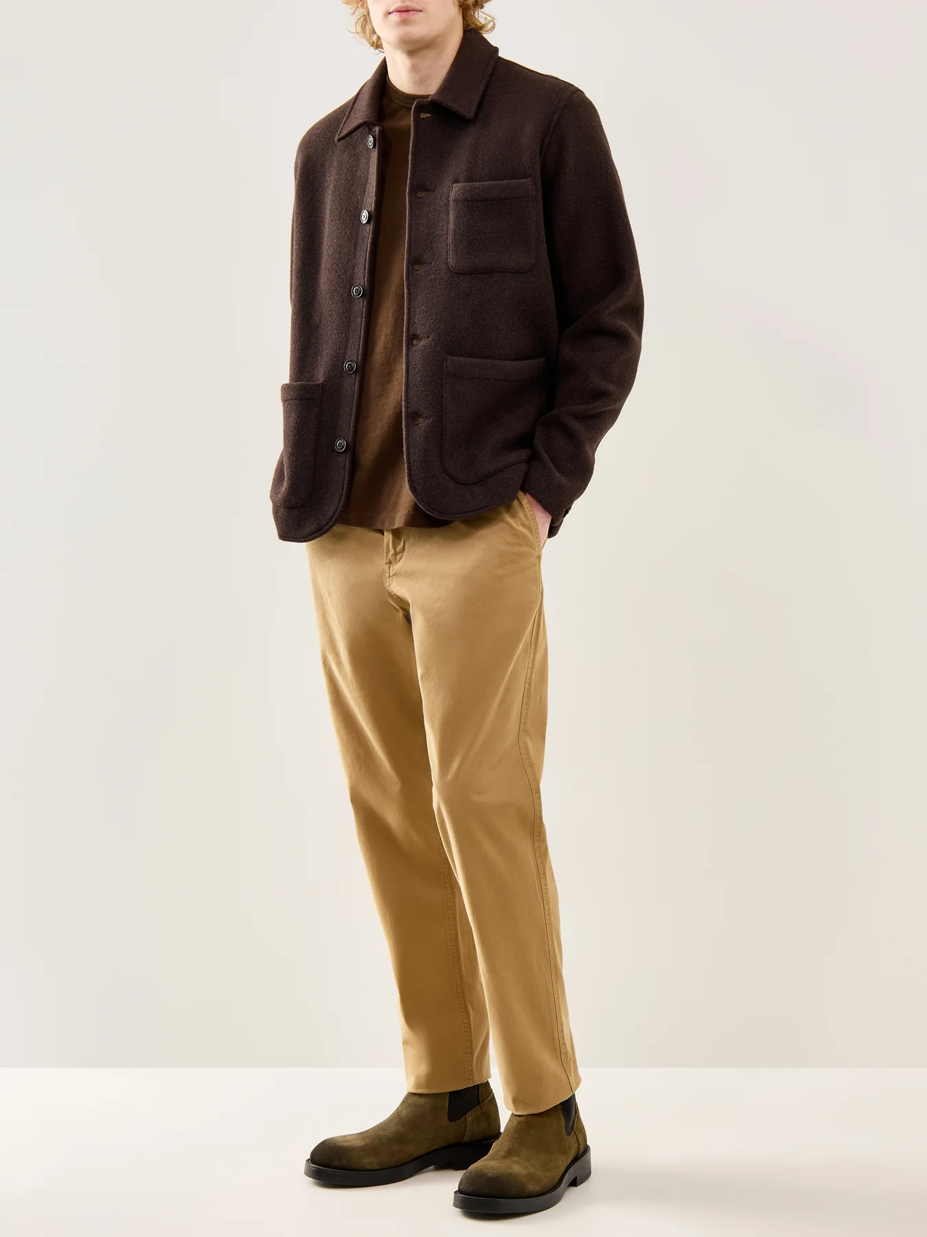Prepster Drawstring Chino Trousers Montana Khaki - Image 2