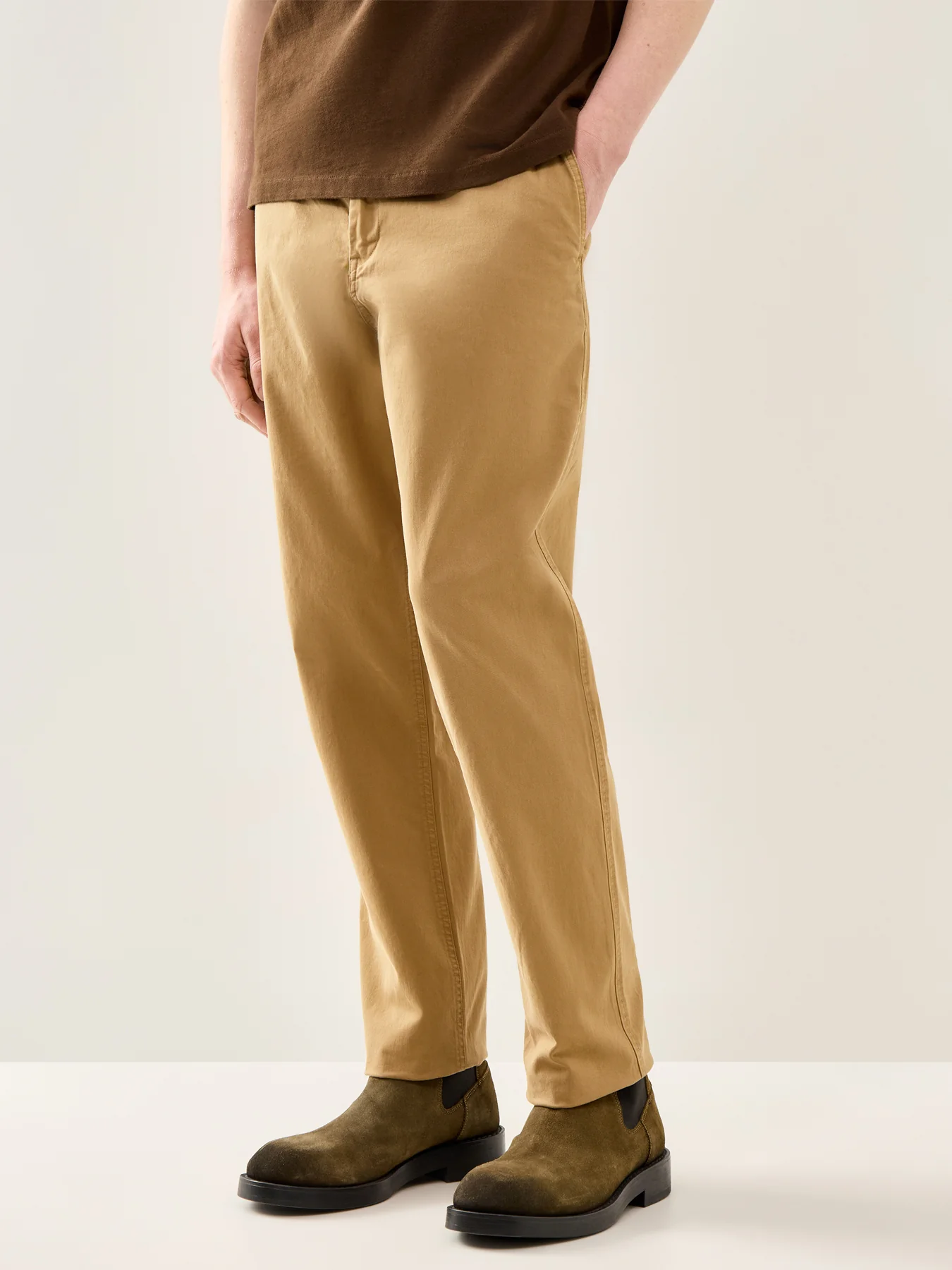 Prepster Drawstring Chino Trousers Montana Khaki - Image 4
