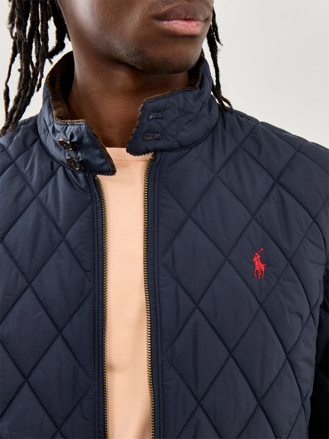 Quilted Windbreaker Jacket College Navy - Image 3