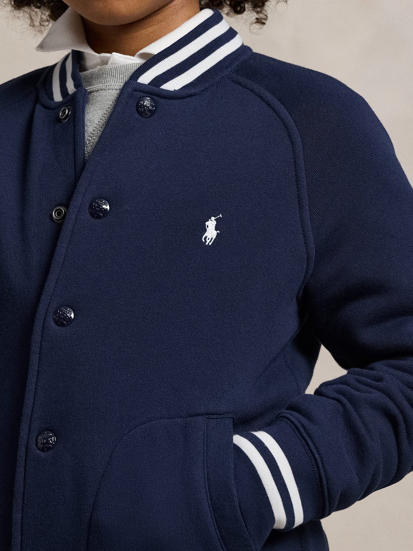 Raglan Bomber Jacket Navy - Image 7