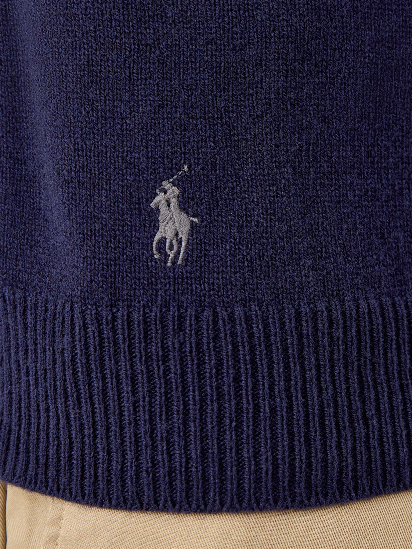 Roll Neck Cotton Wool Knit Navy - Image 3