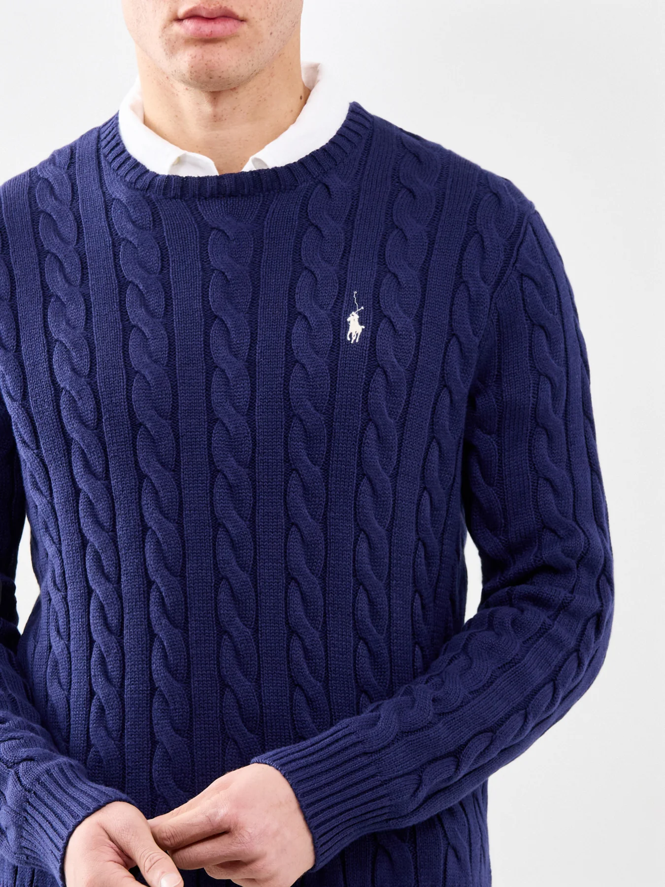 Cable Knit Jumper Navy - Image 3