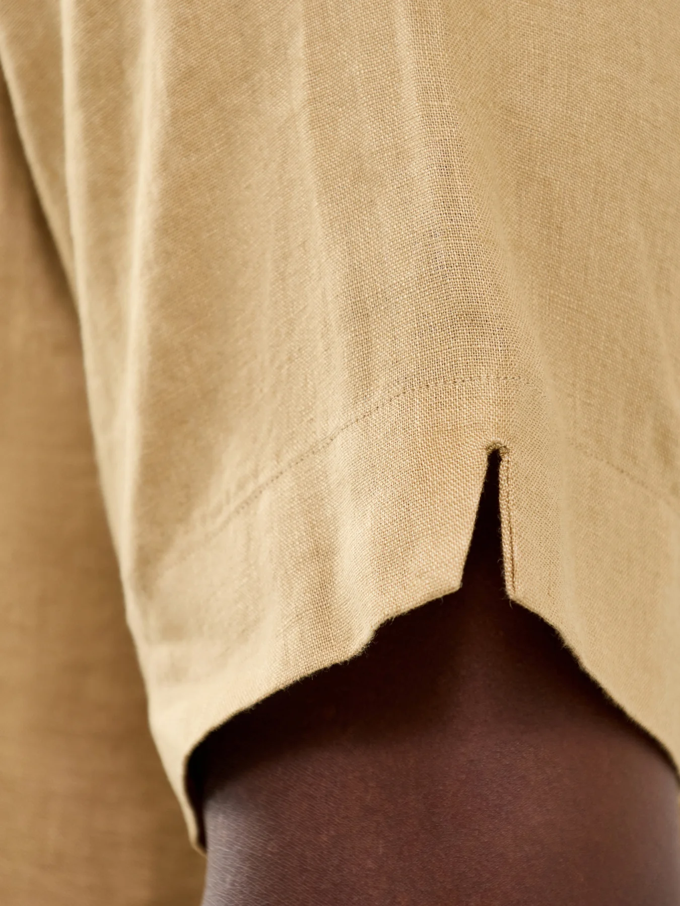 Open Collar Shirt Beige - Image 3
