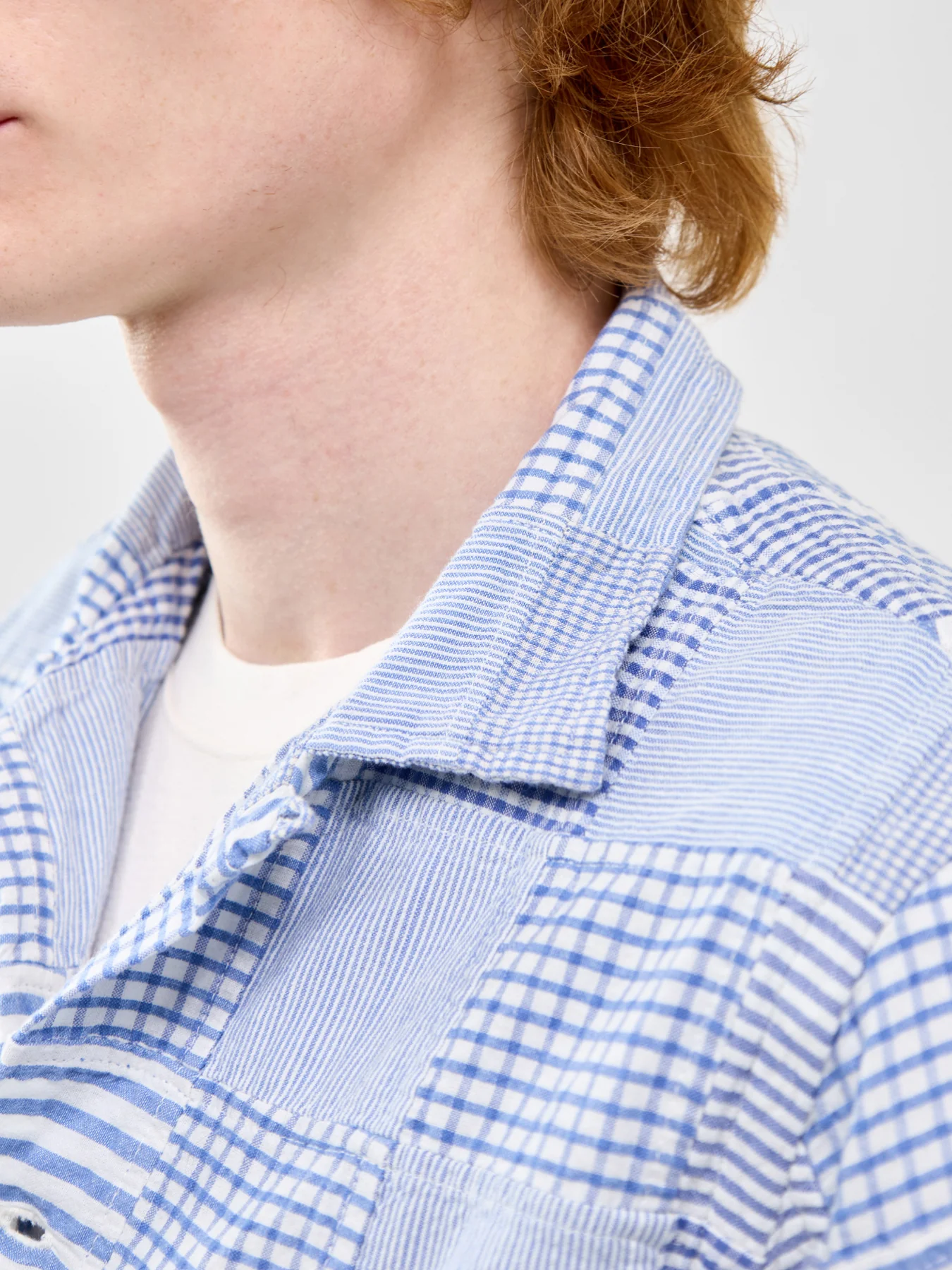 Seersucker Patch Shirt Blue - Image 3