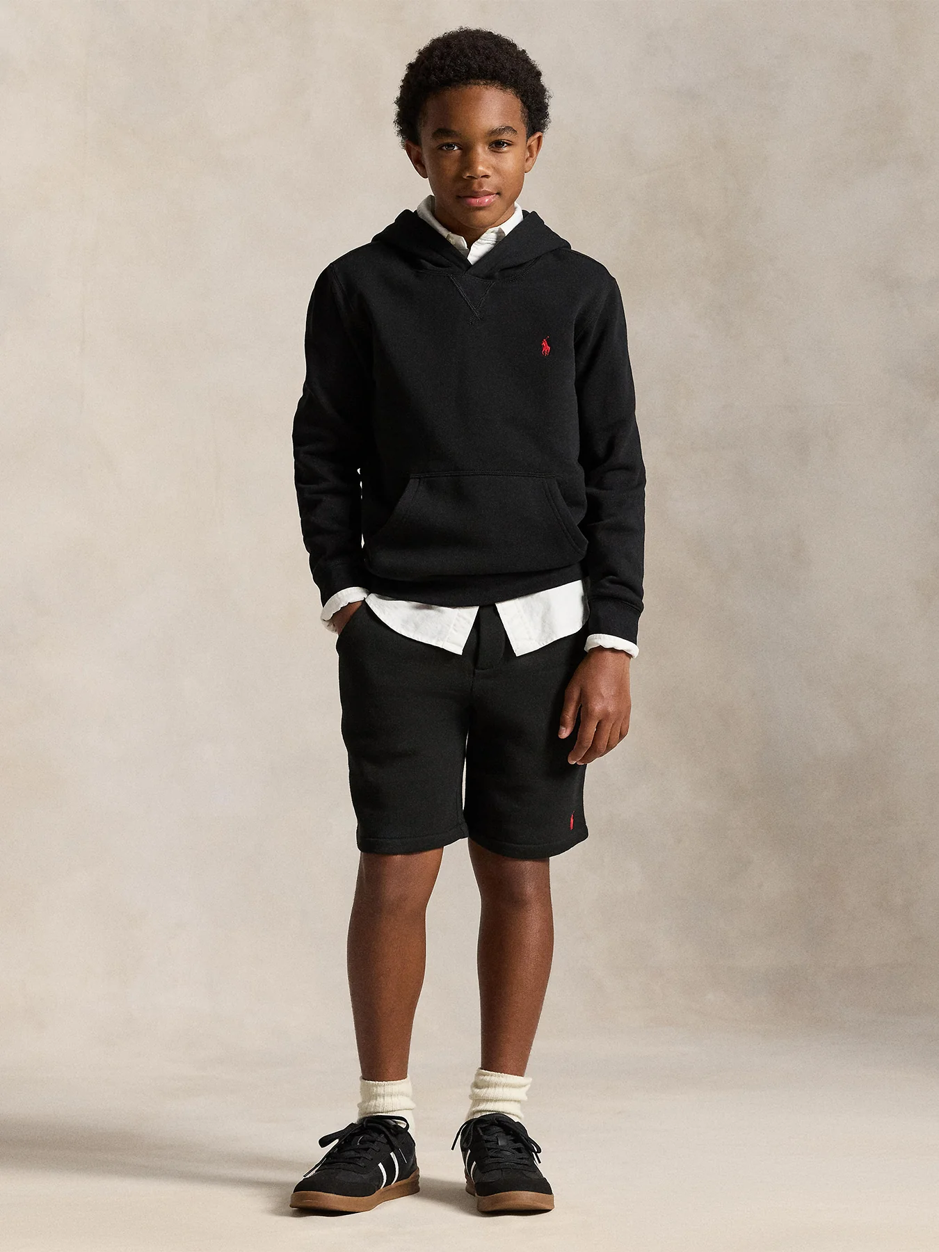 Kids' Fleece Hoodie Black - Image 4