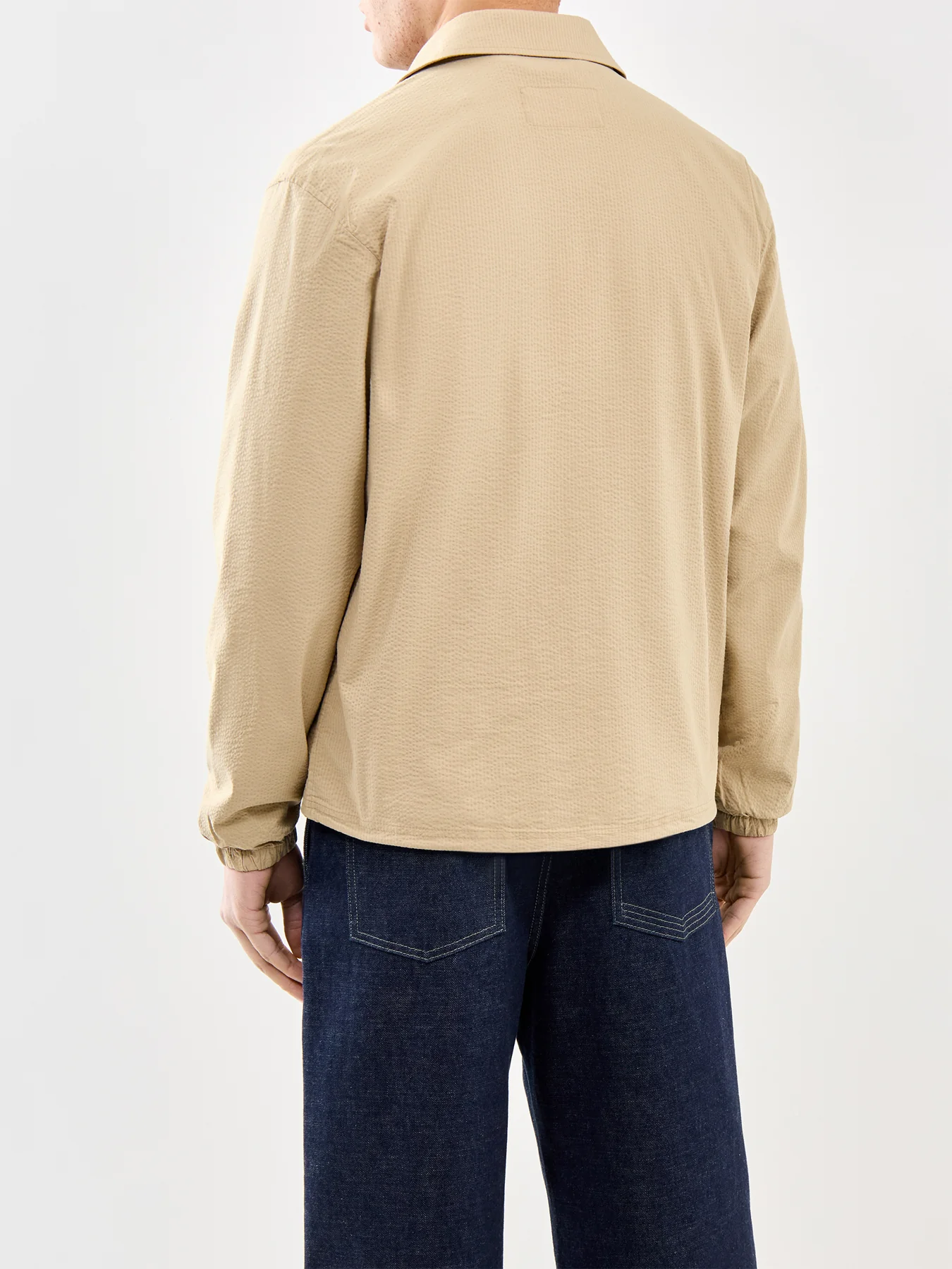 Seersucker Coach Jacket Beige - Image 5