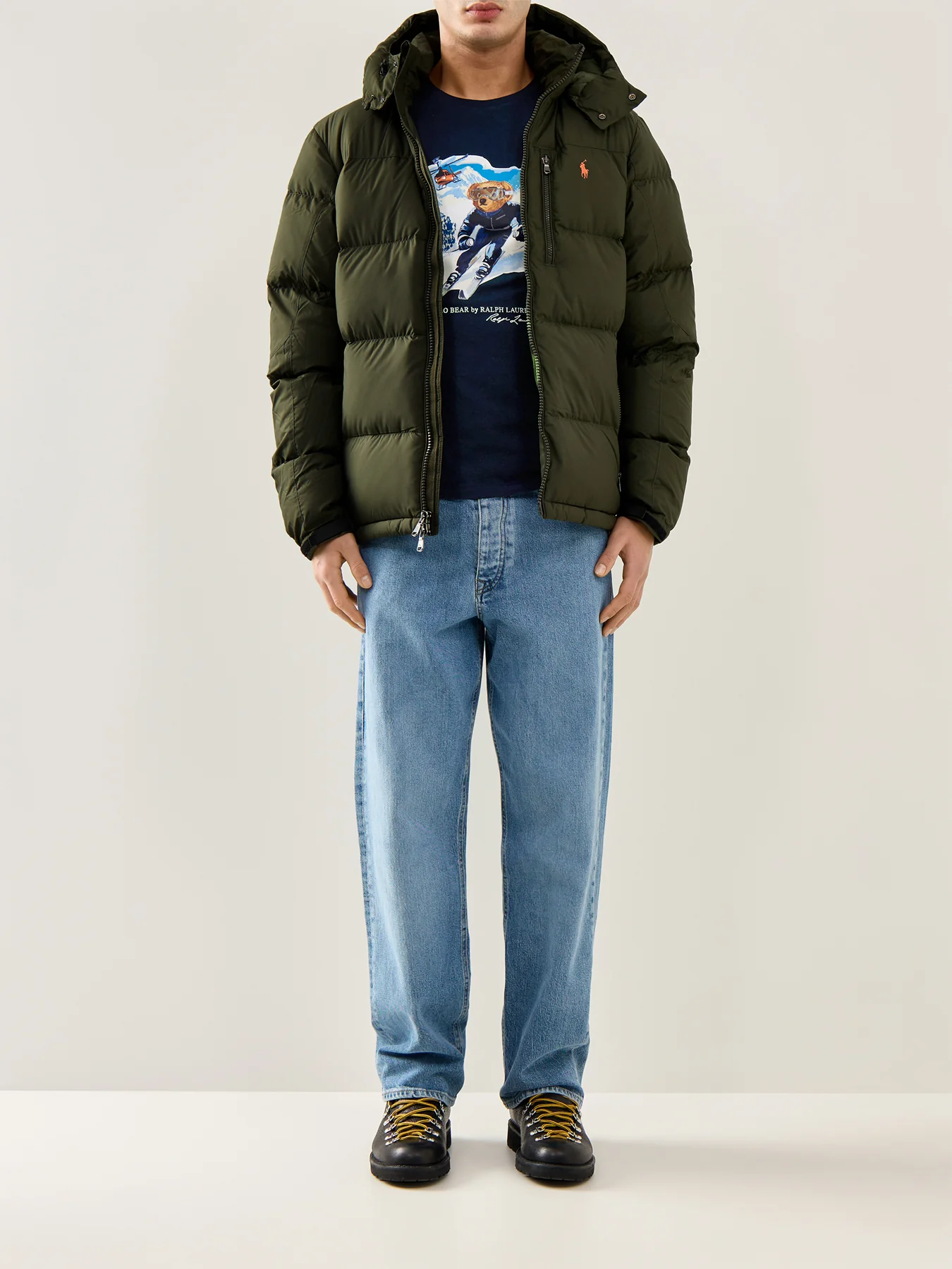 Ski Bear Graphic T-Shirt Blue - Image 2
