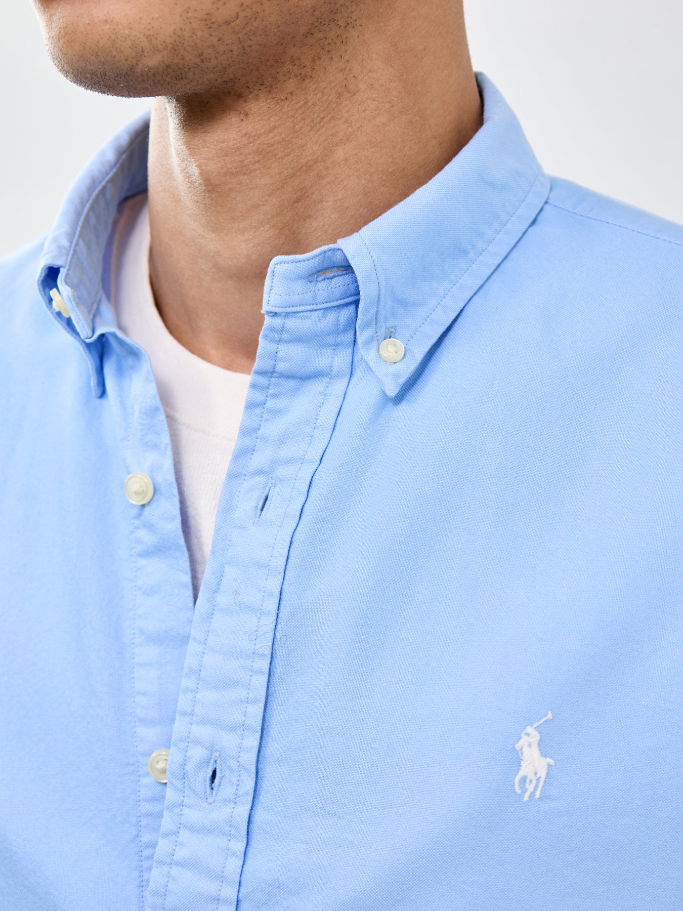 Slim Fit Oxford Shirt Blue - Image 3