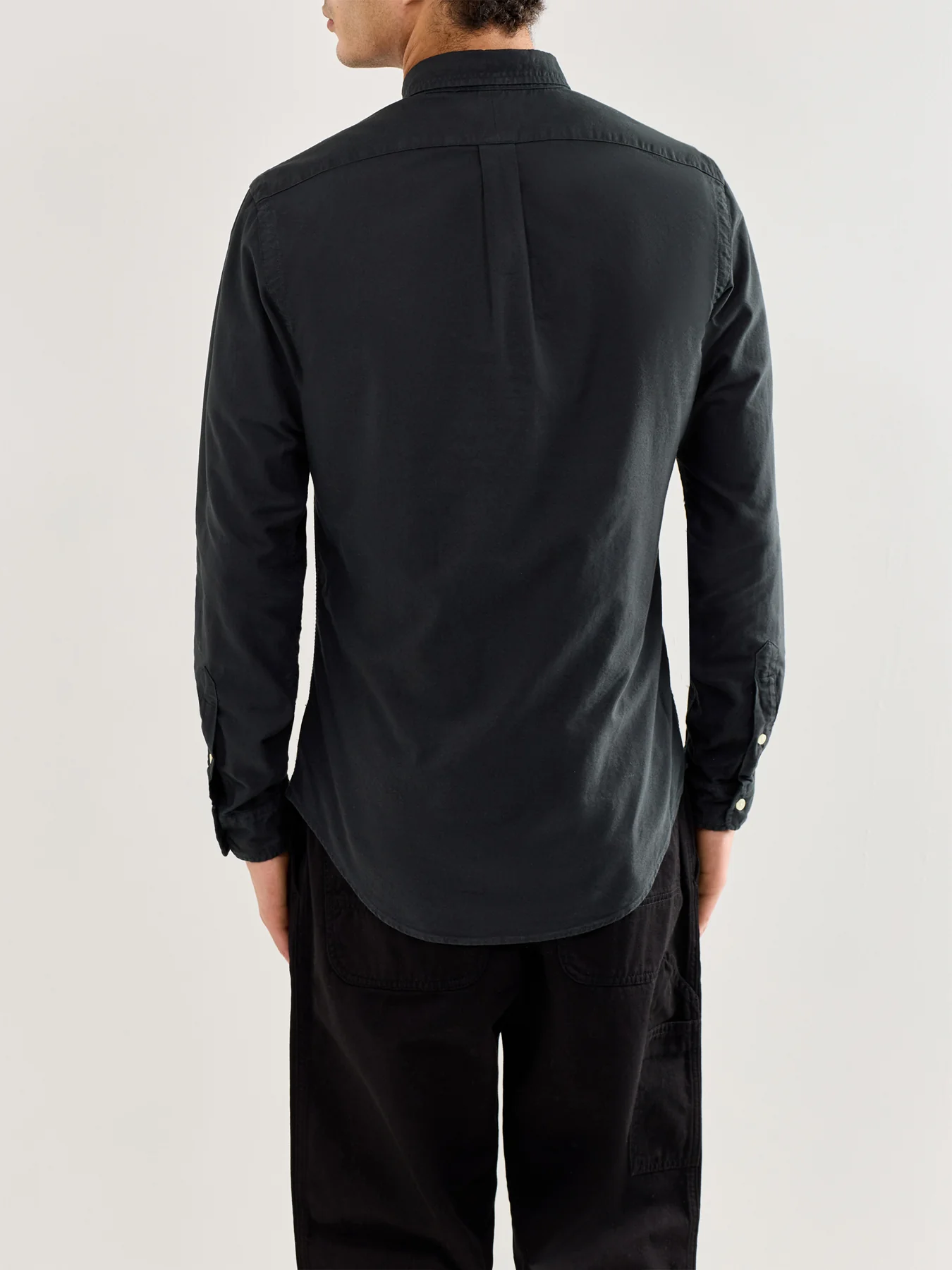 Slim Fit Oxford Shirt Black - Image 5
