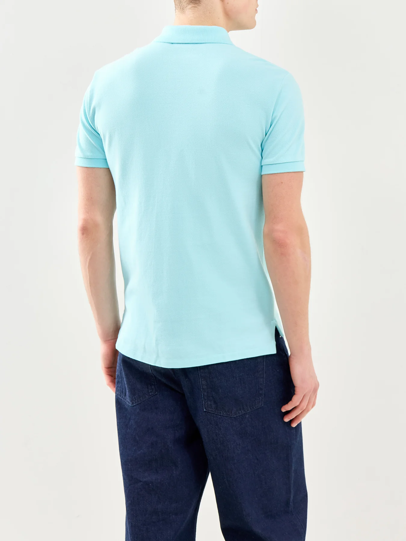 Classic Cotton Polo Shirt Blue - Image 5