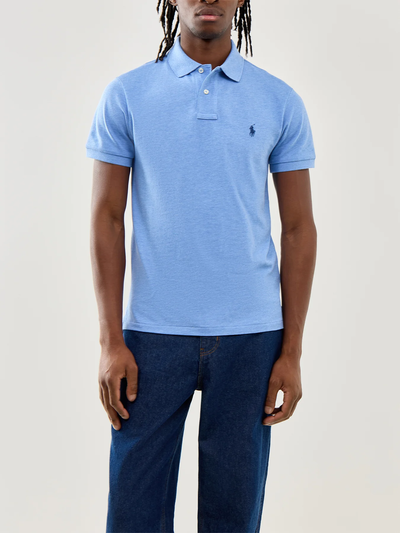 Slim Fit Polo Top Soft Royal Heather - Image 4