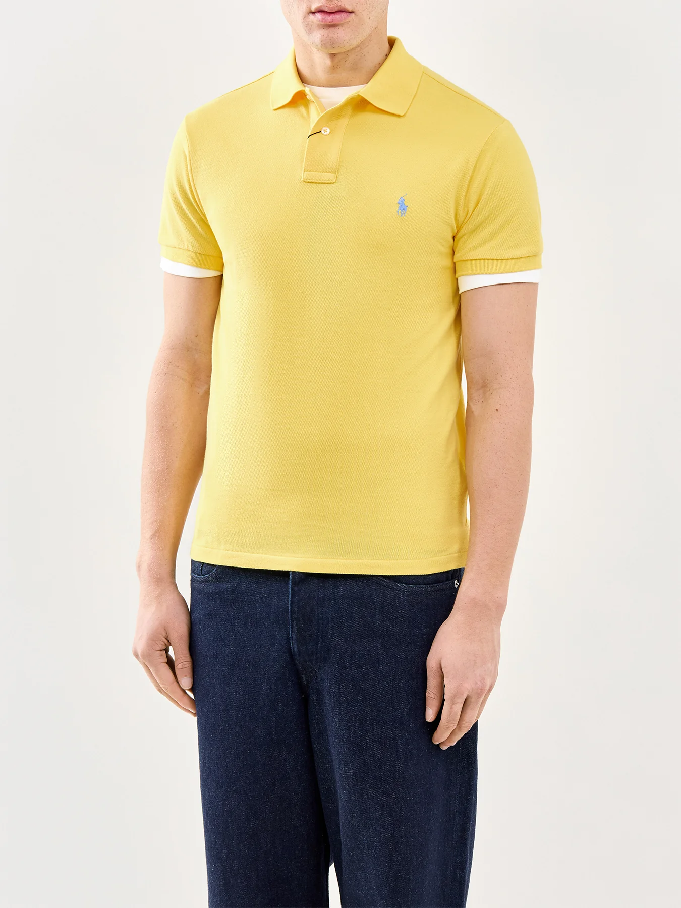 Slim Fit Polo Shirt Yellow - Image 4