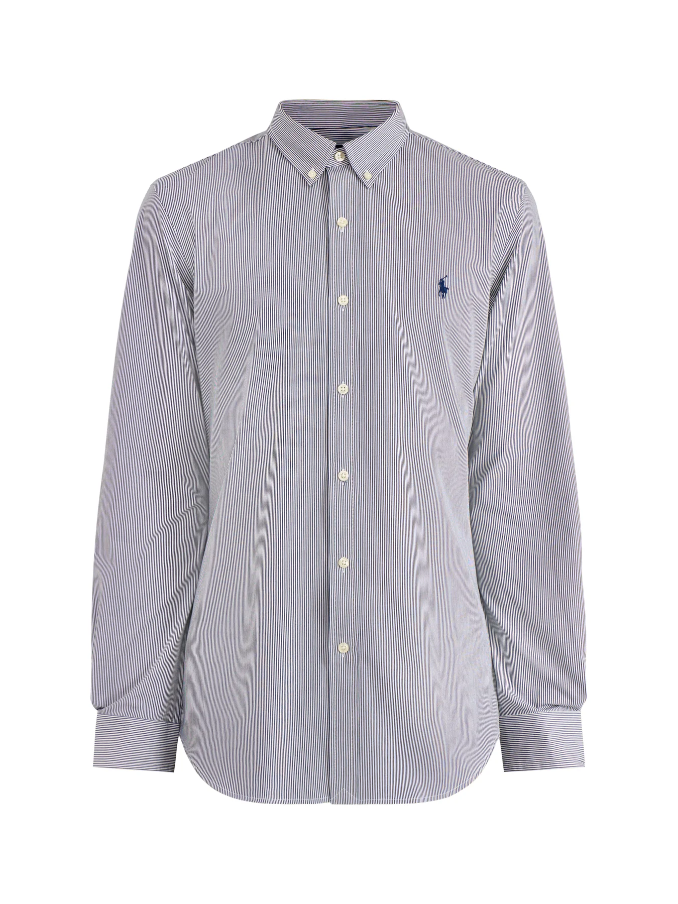 Slim Fit Stretch Poplin Stripe Shirt Light Blue