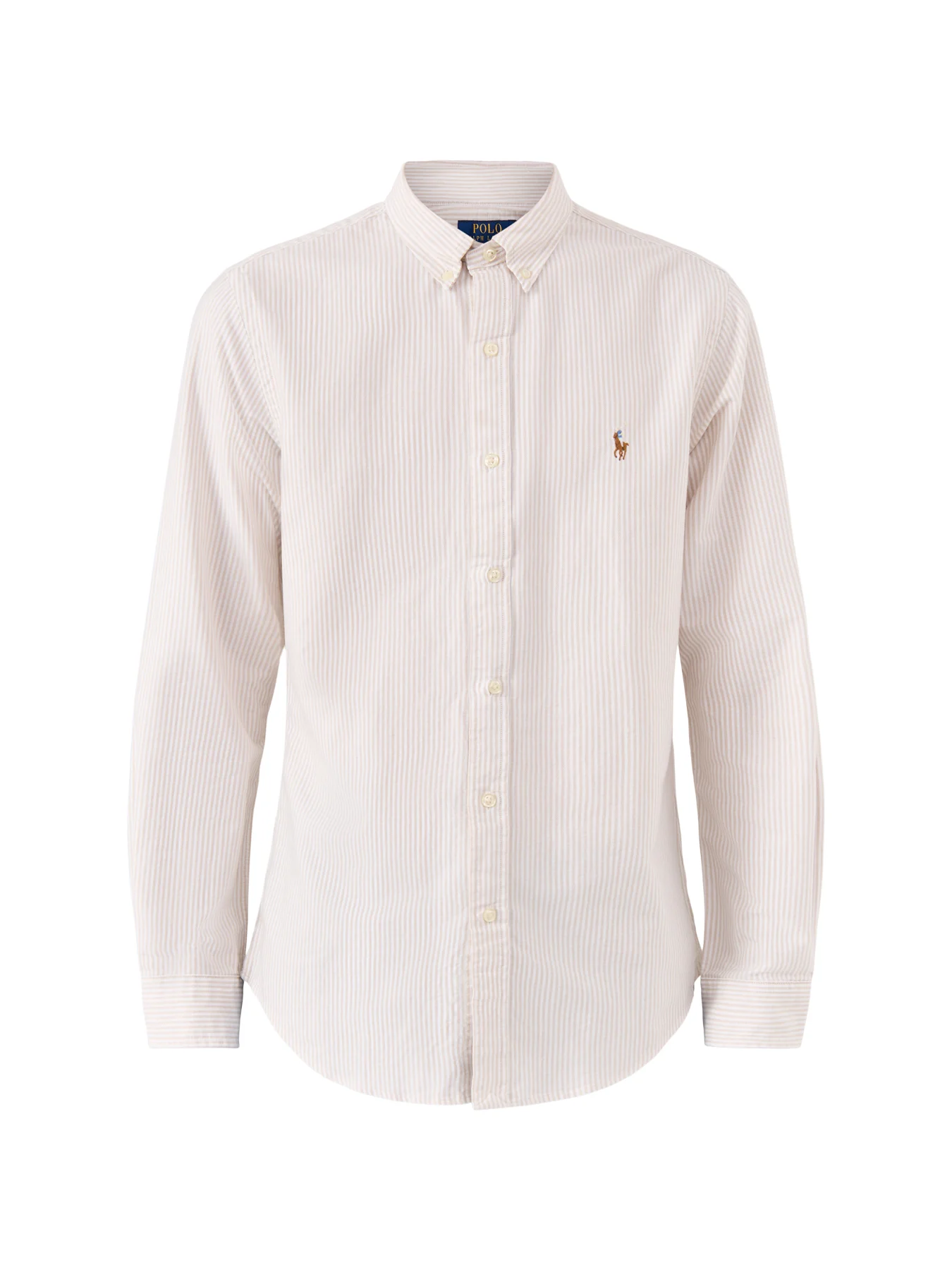 Slim Fit Stripe Oxford Shirt Beige