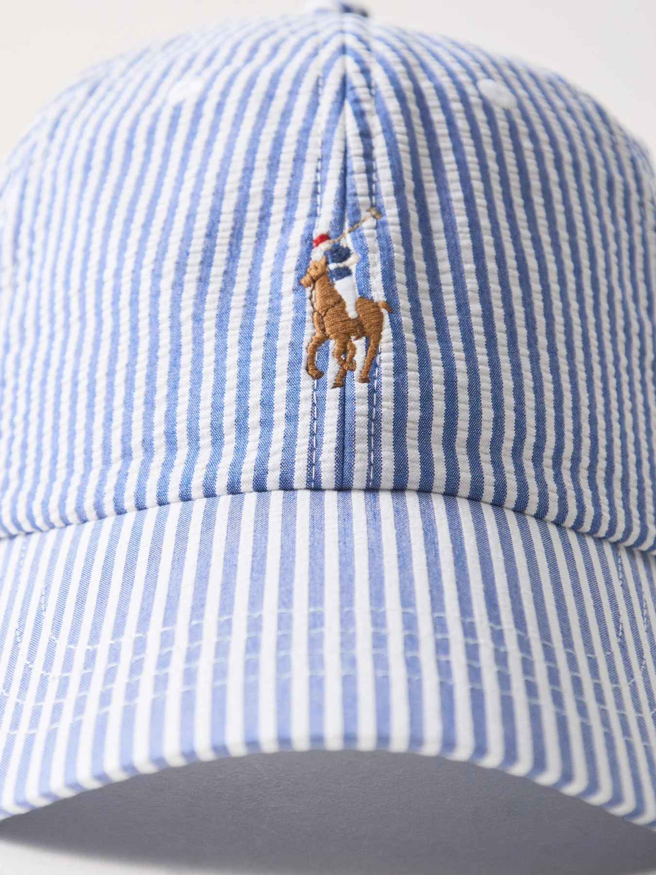 Ralph Lauren Stretch Seersucker Classic Sport Cap Cruise Royal - Image 3