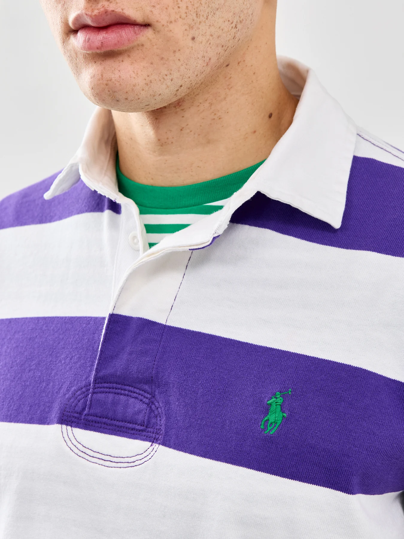 Stripe Rugby Shirt Purple - Image 3