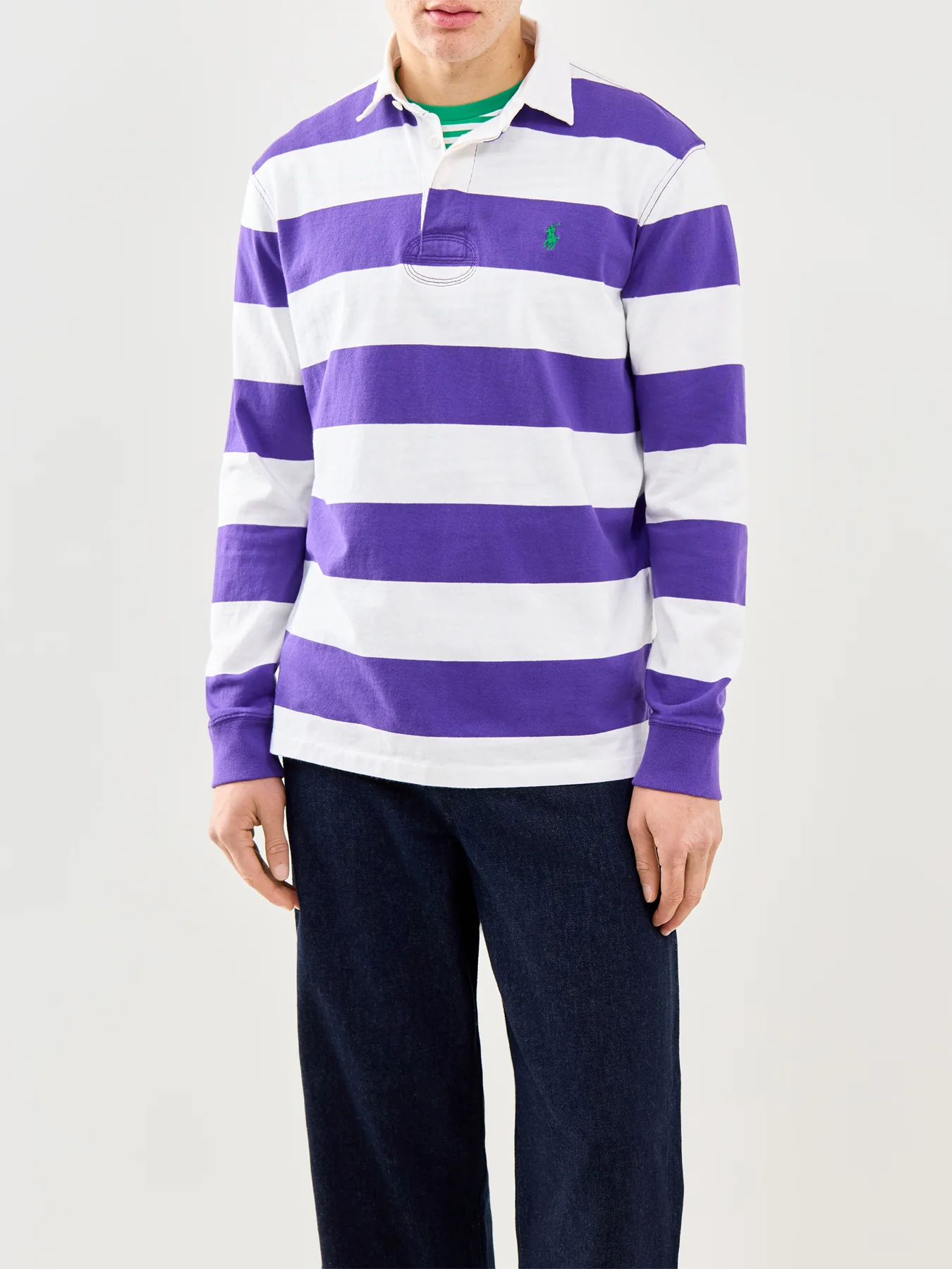 Stripe Rugby Shirt Purple - Image 4