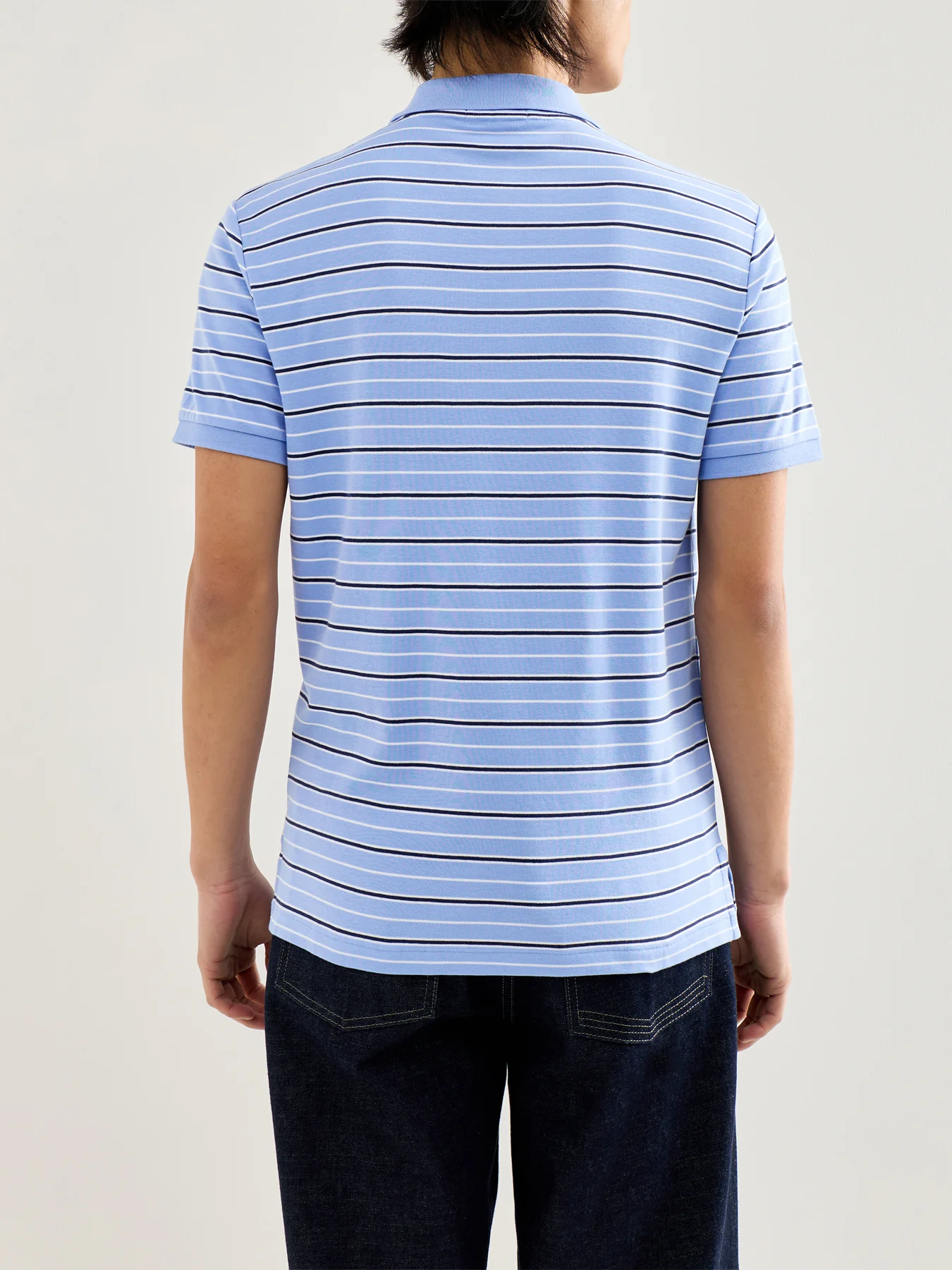 Striped Interlock Polo Top Blue - Image 5