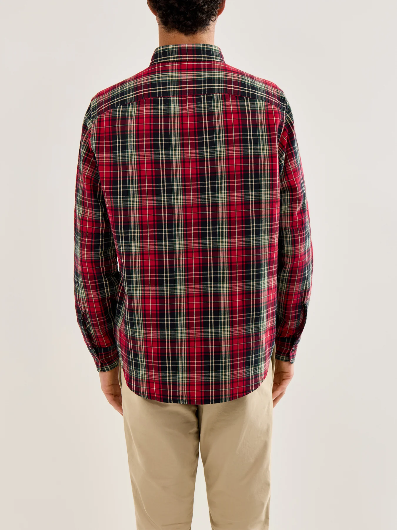 Tartan Brushed Cotton Shirt Red - Image 5