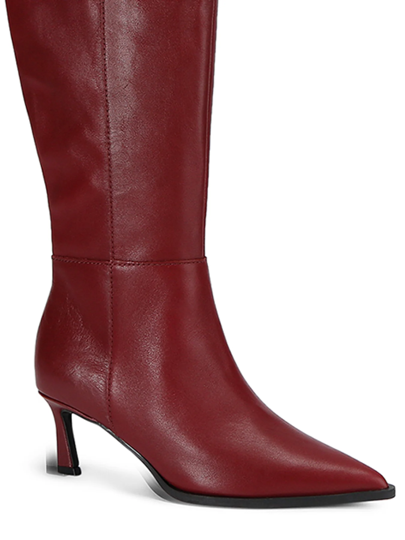 Lucid Knee High Heeled Boots Red - Image 4