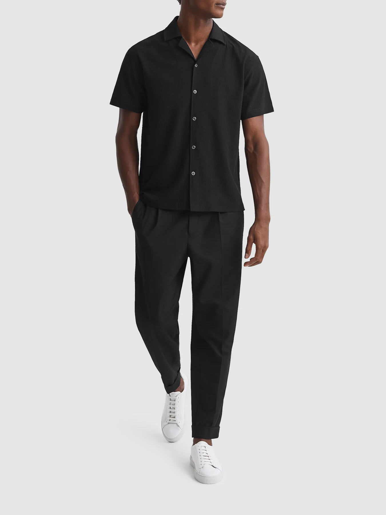 Hunt Textured Cuban Collar Shirt - Image 4
