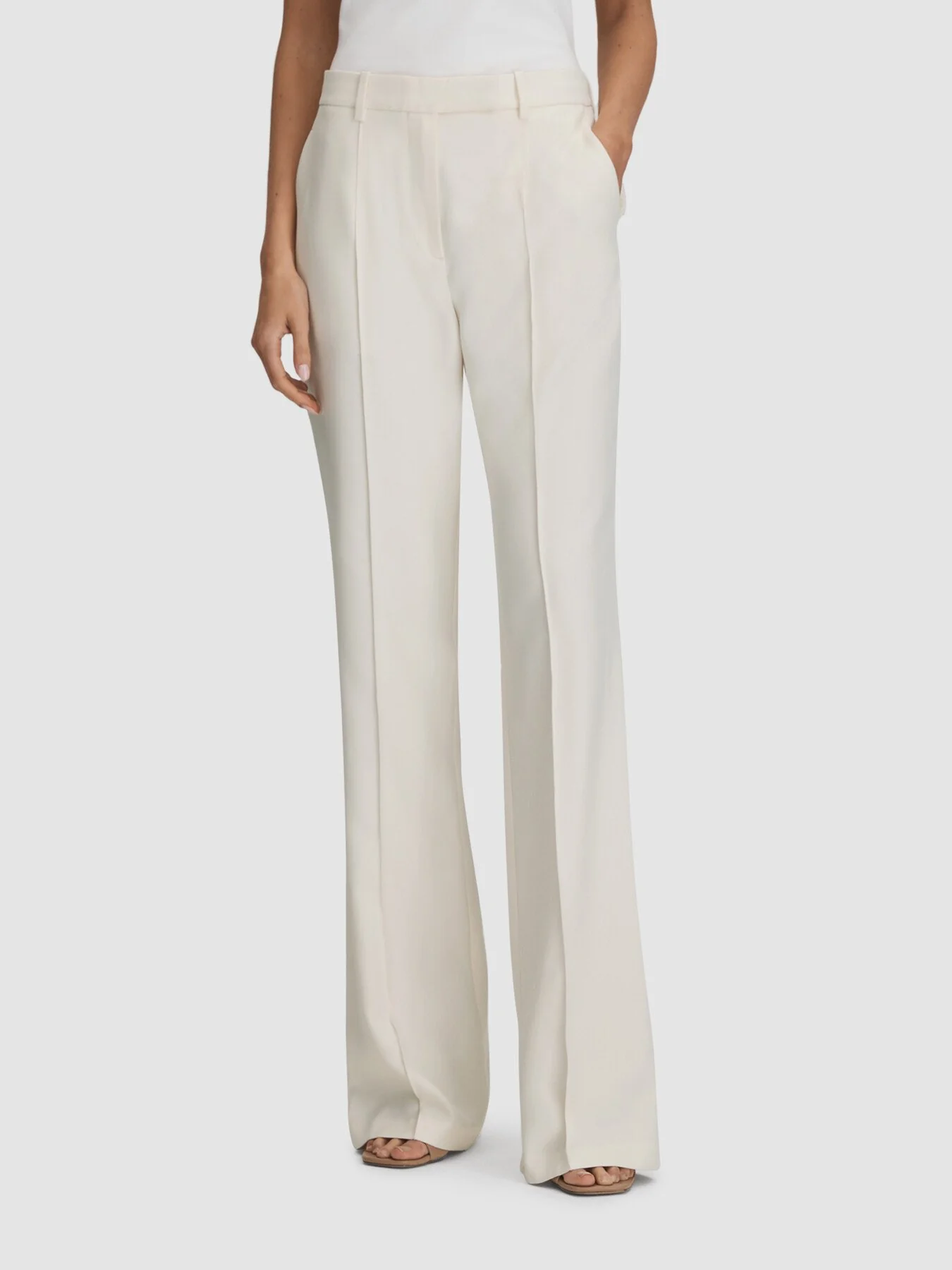 CreamMillie Flared Suit Trousers - Image 2