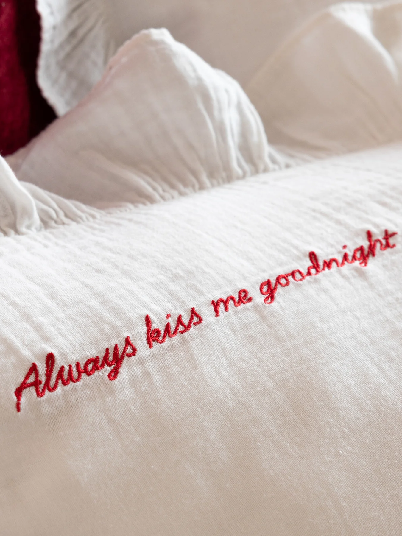 Love Note Frill King Duvet Set Cream - Image 2