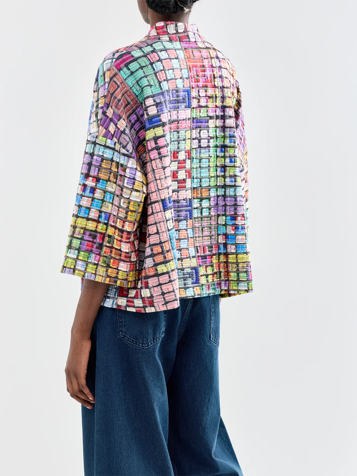 Coloured Glass Tiles Jersey Jacket Multi - Image 5